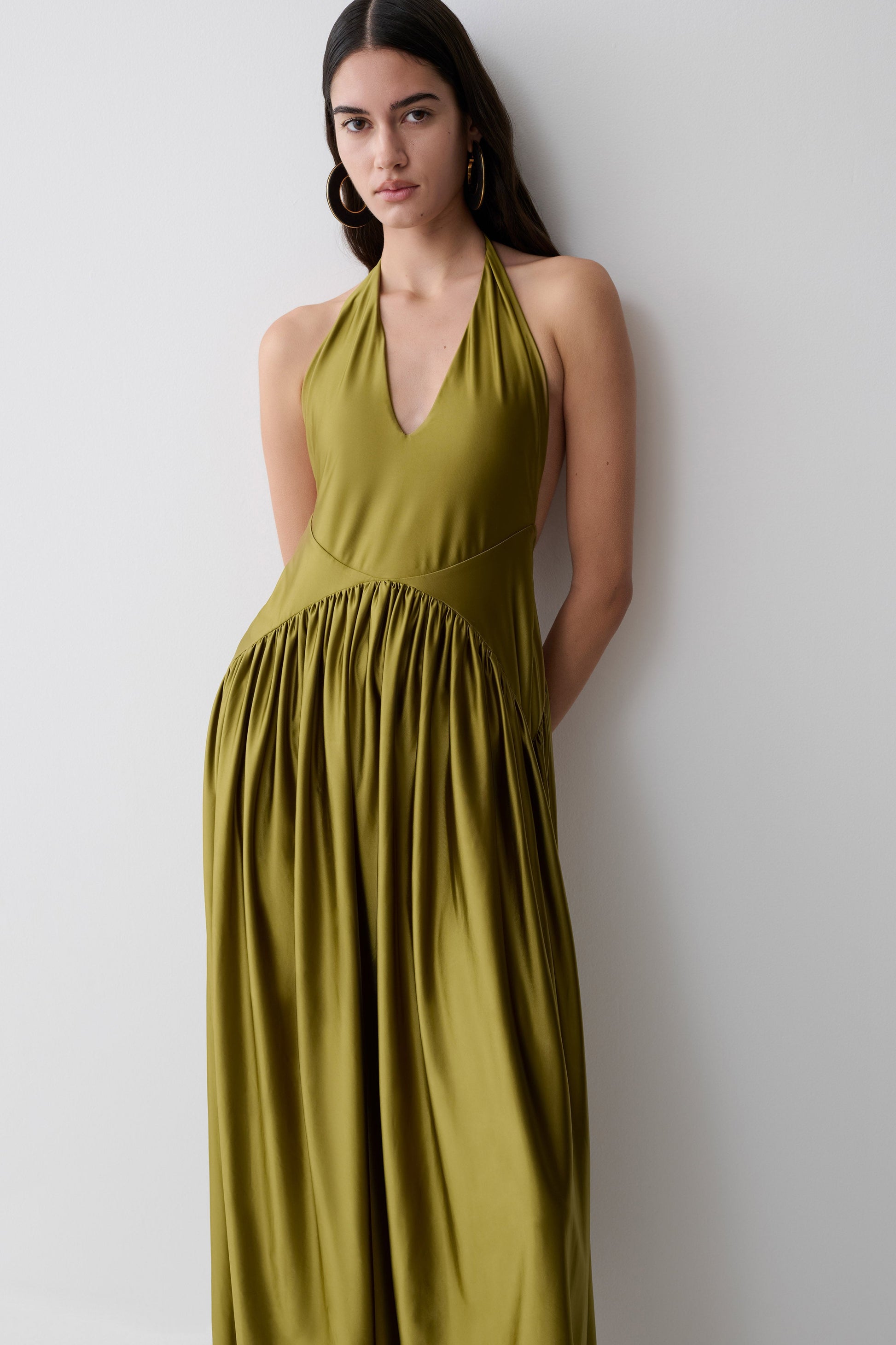 Cypress Halter Maxi Dress - Olive #3