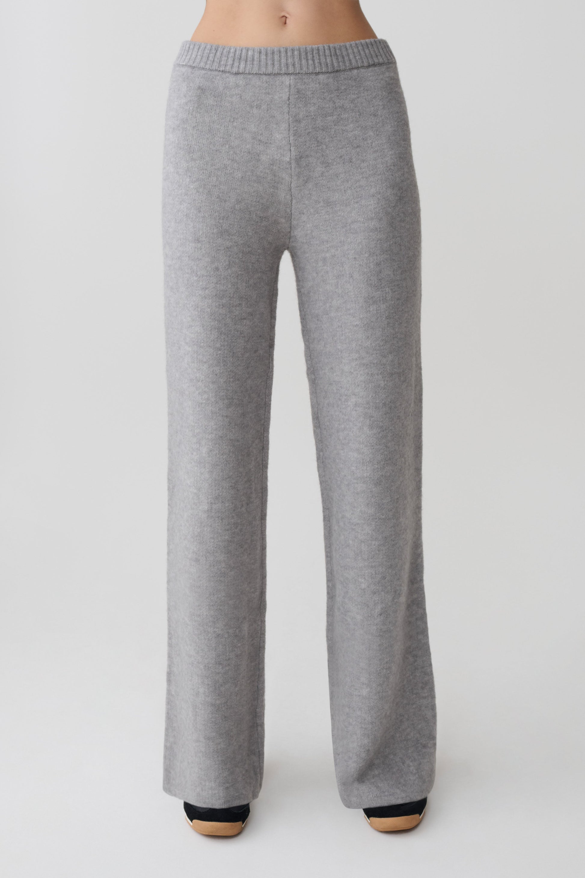 Evan Knit Wide Leg Pants - Grey Marle #6
