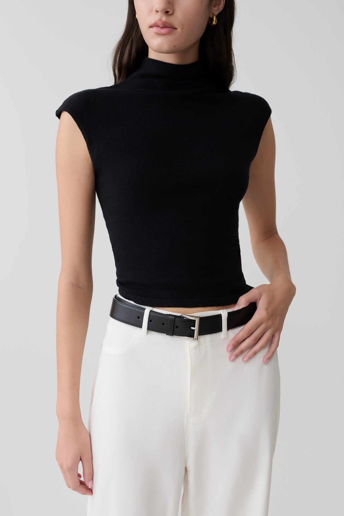 Sonny Short Sleeve Knit Top - Black #7