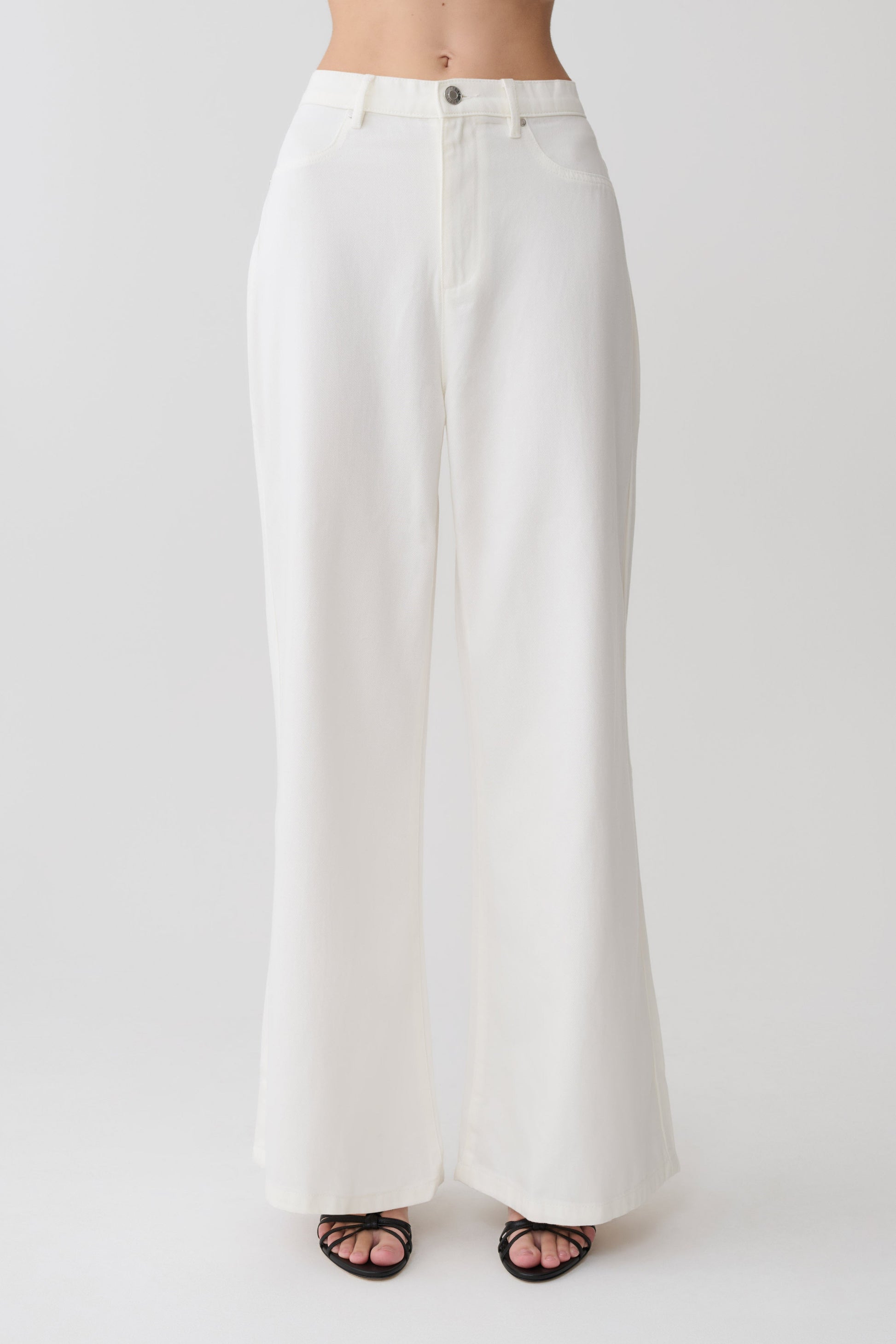 Shae Wide Leg Denim Jeans - White #7
