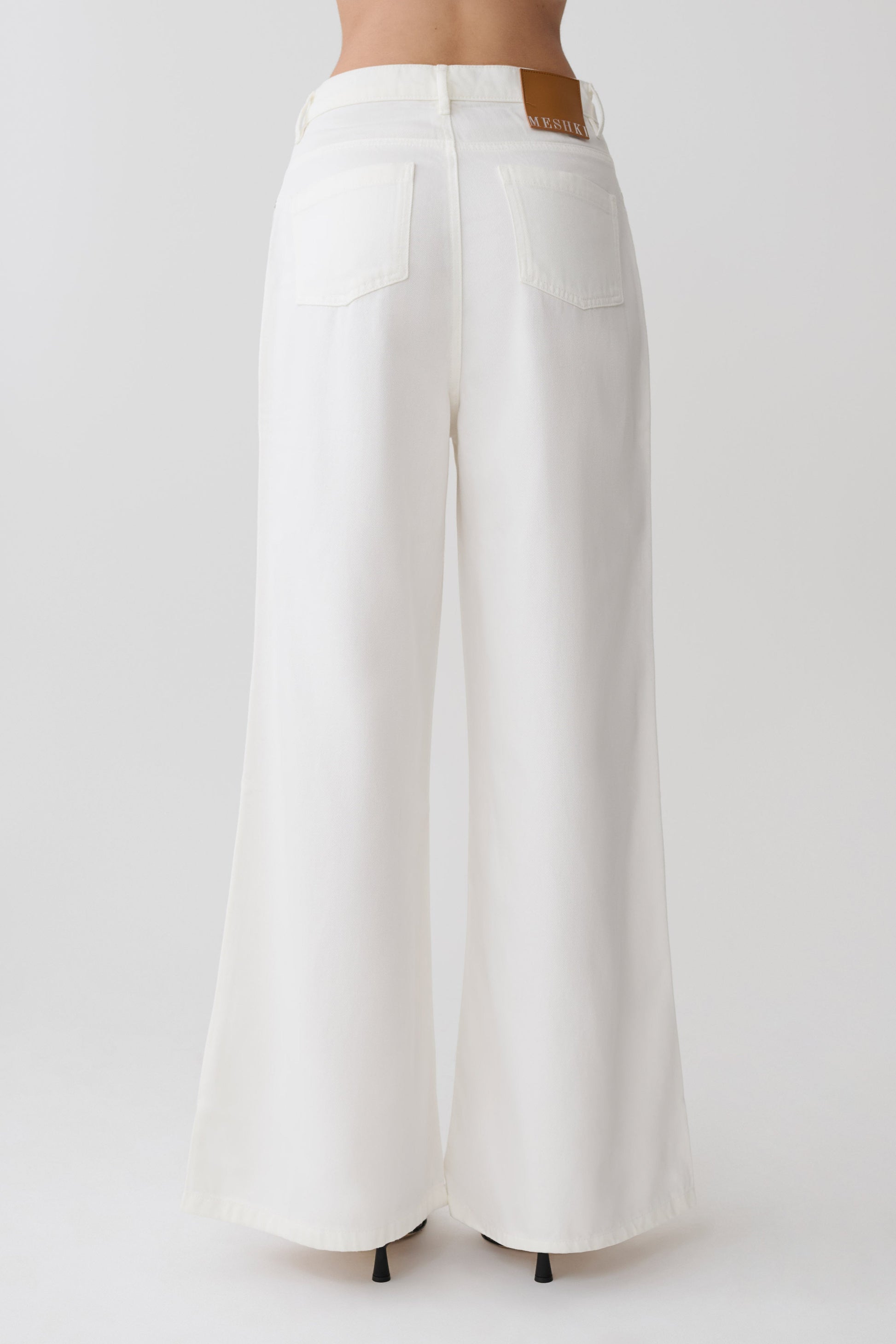 Shae Wide Leg Denim Jeans - White #5