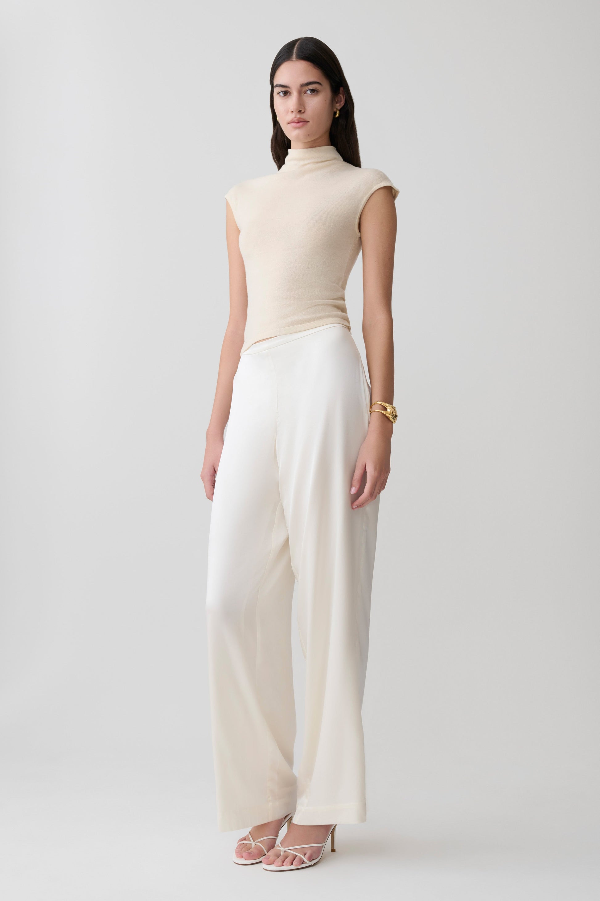 Sonny Short Sleeve Knit Top - Cream #6