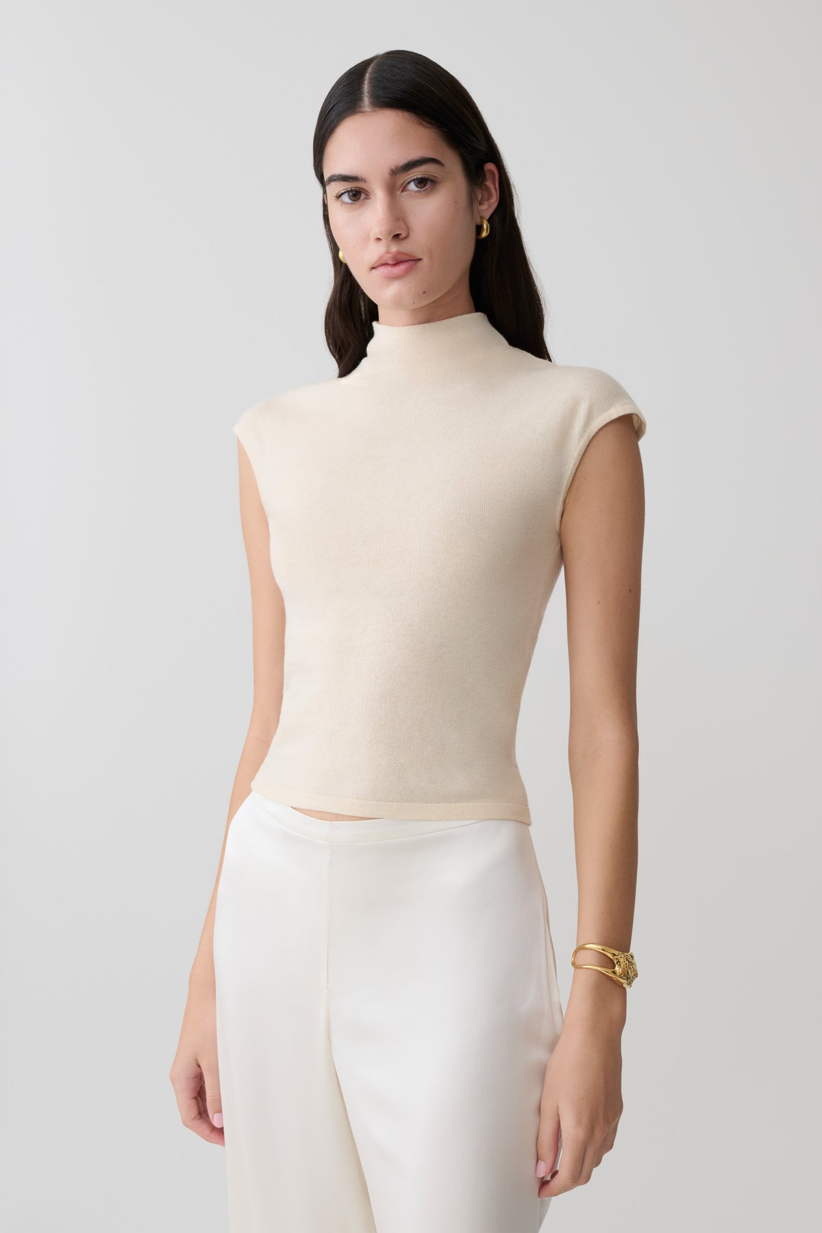 Sonny Short Sleeve Knit Top - Cream #4