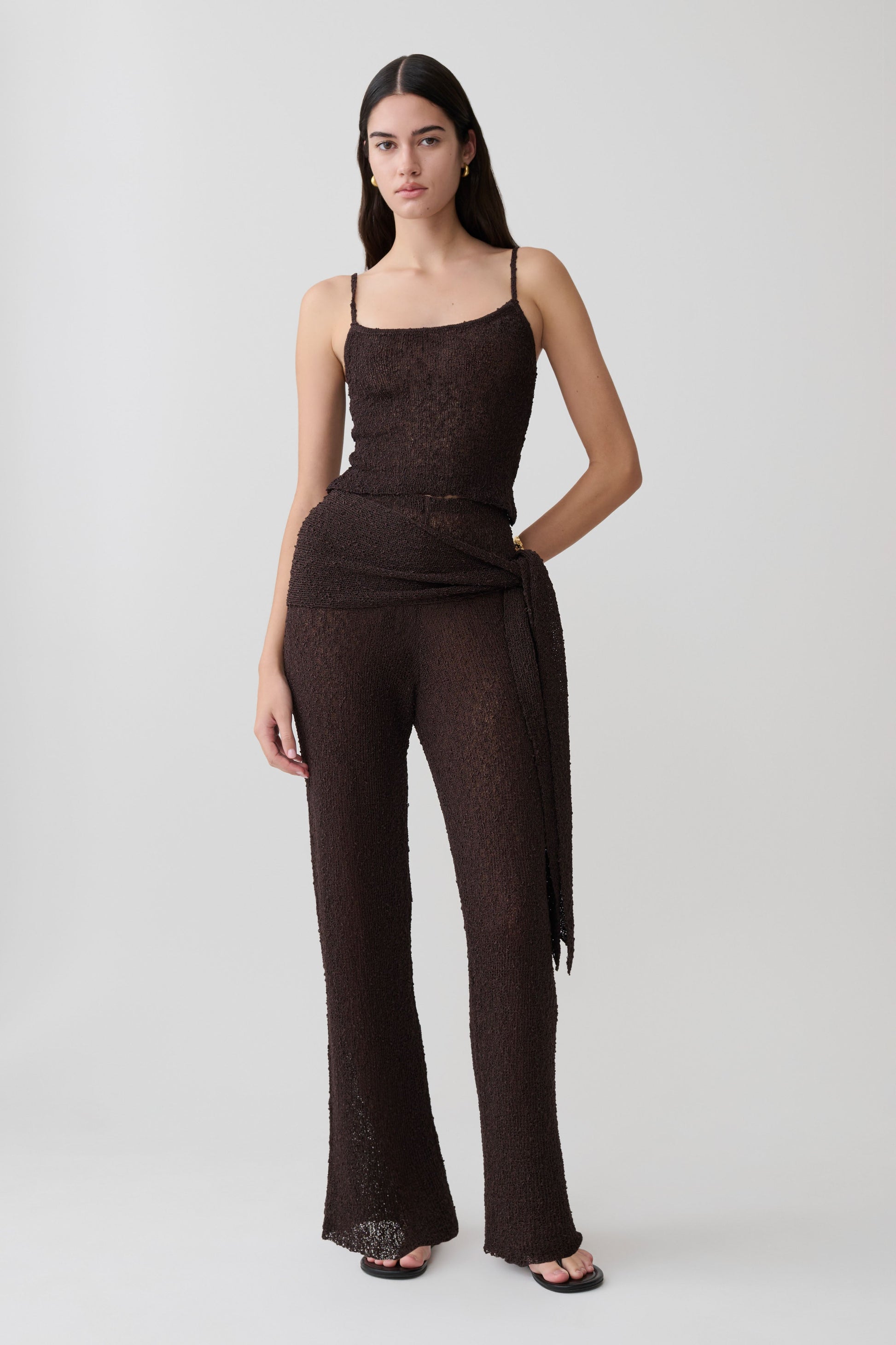 Mattais Boucle Knit Pants - Dark Chocolate #4