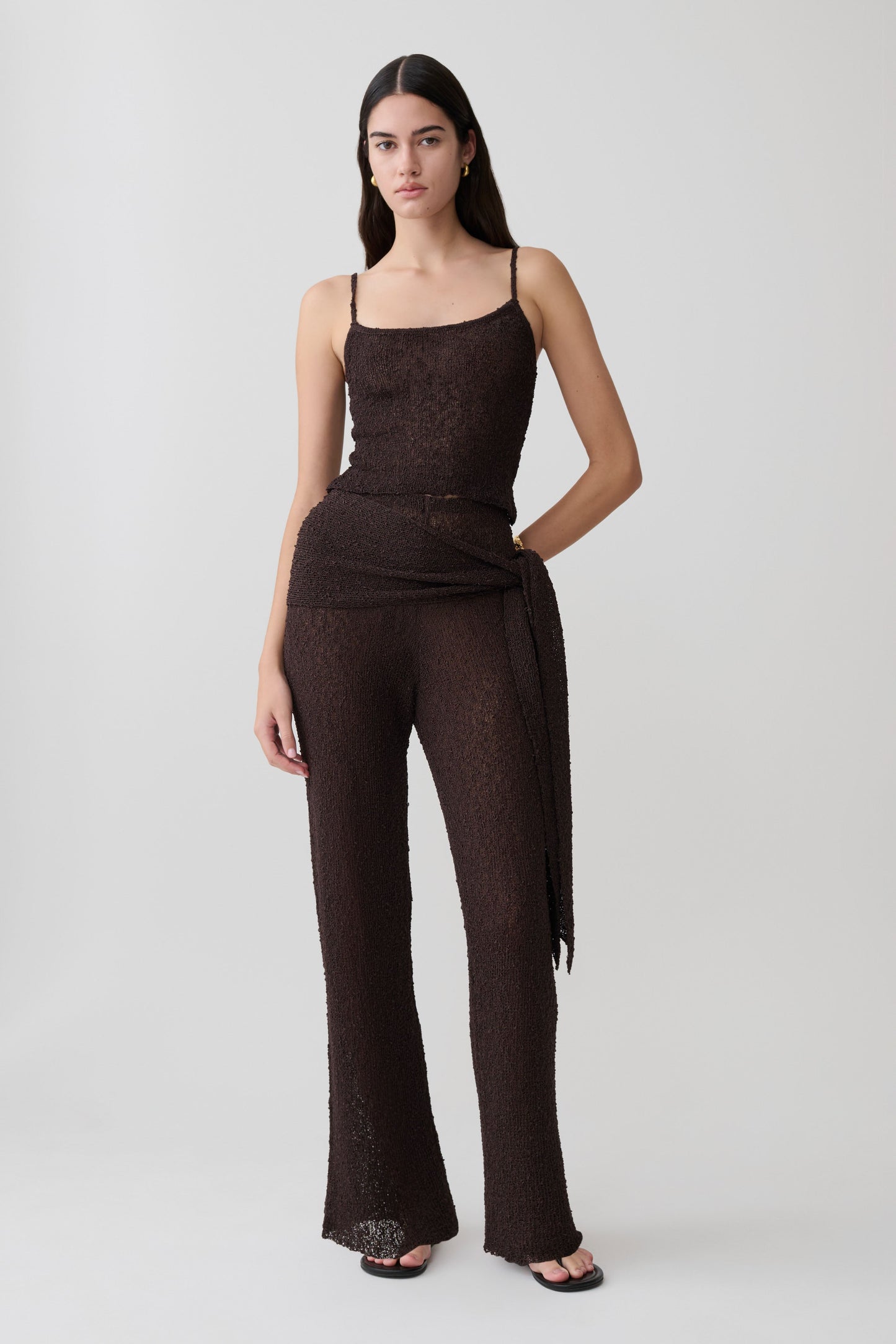 Mattais Boucle Knit Pants - Dark Chocolate