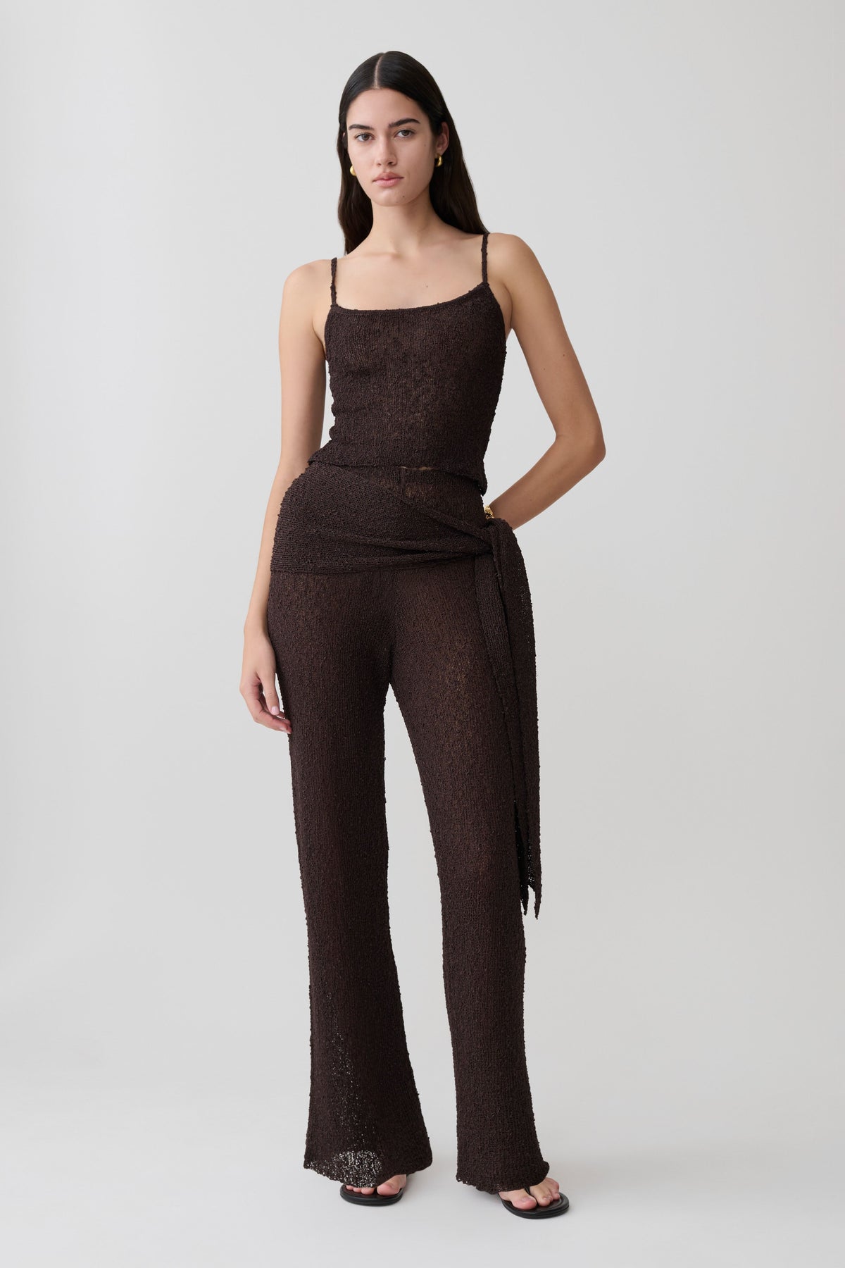 Mattais Boucle Knit Pants - Dark Chocolate #4