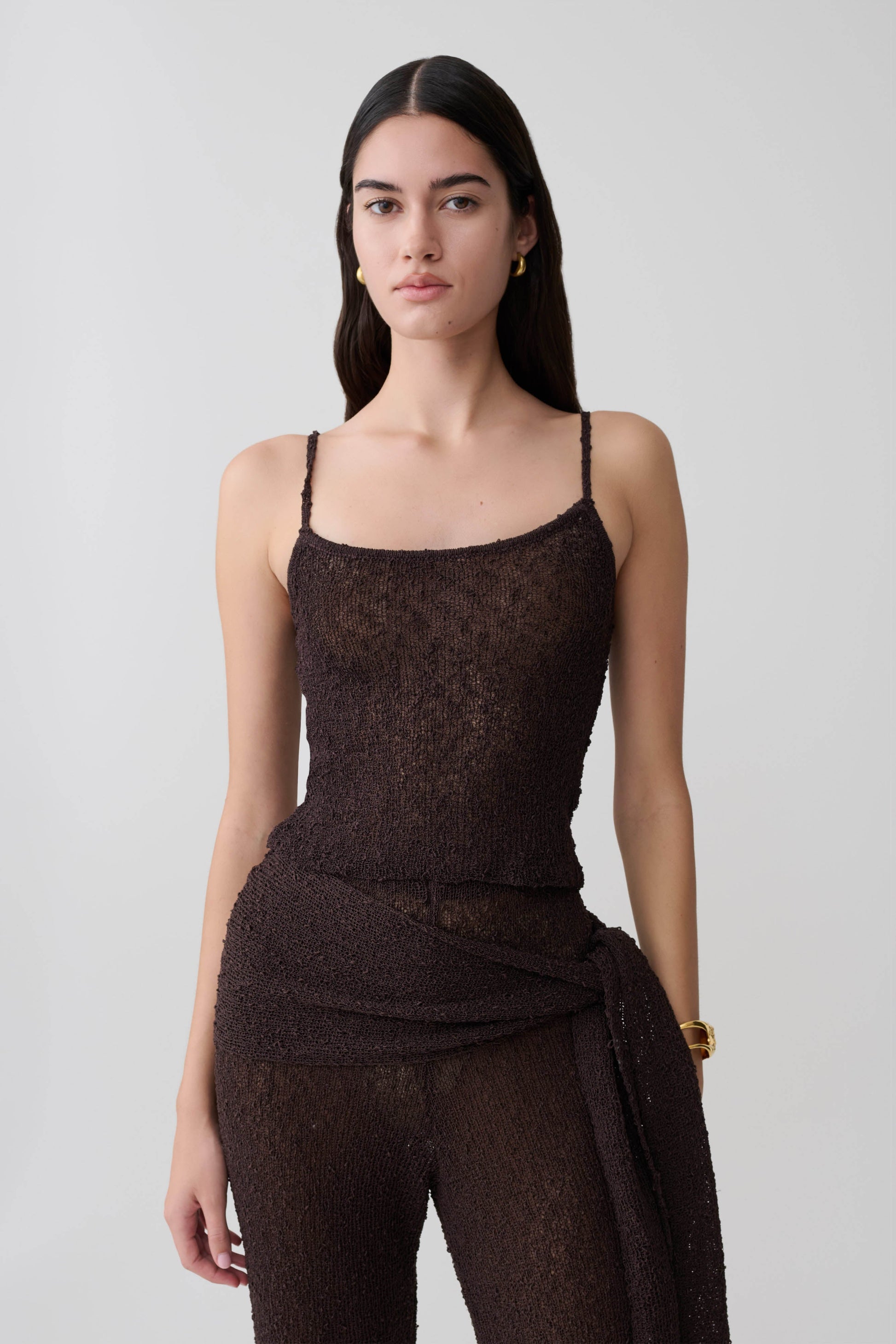 Mattais Boucle Knit Top - Dark Chocolate #3