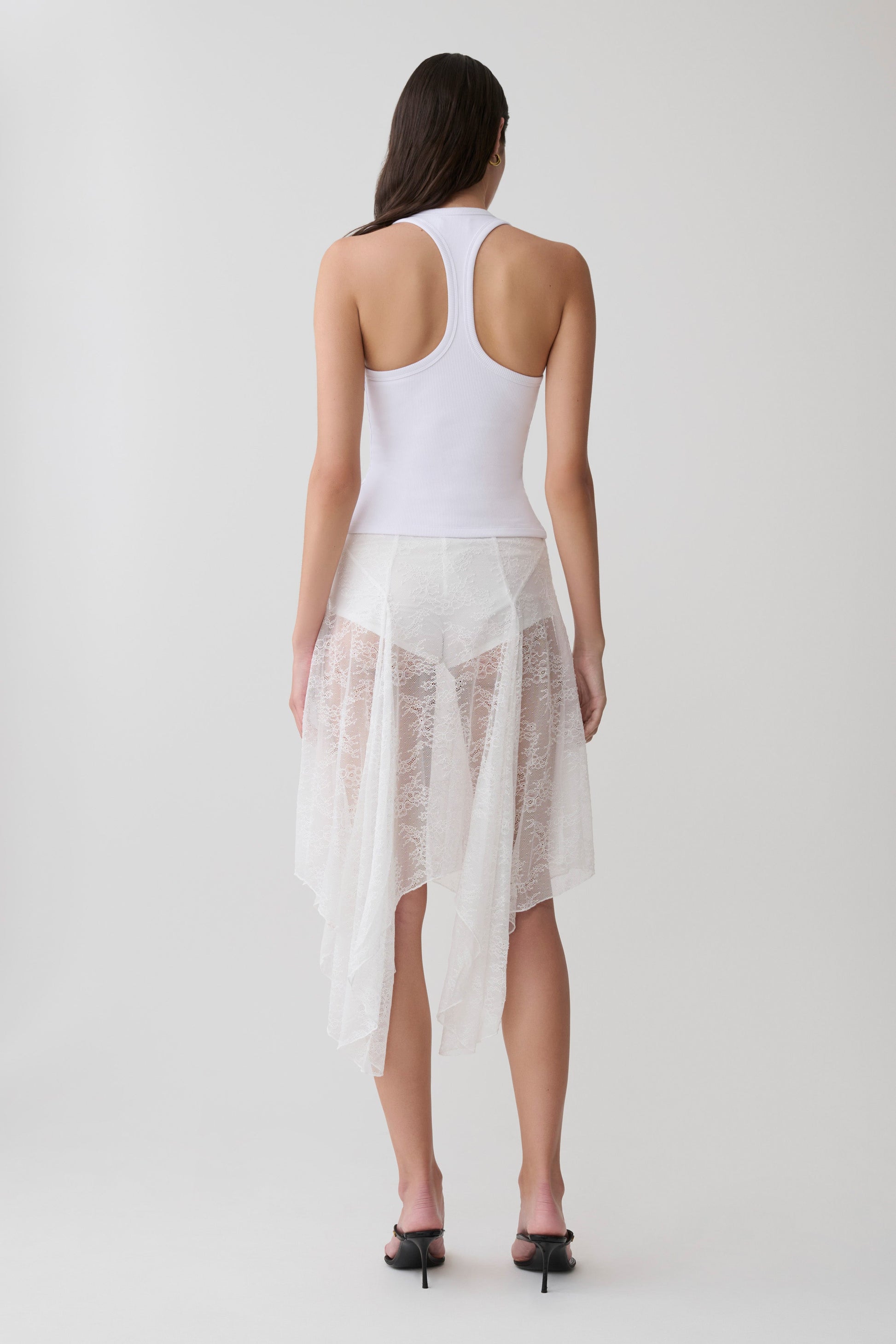 Haime Lace Hankie Midi Skirt - Ivory #2