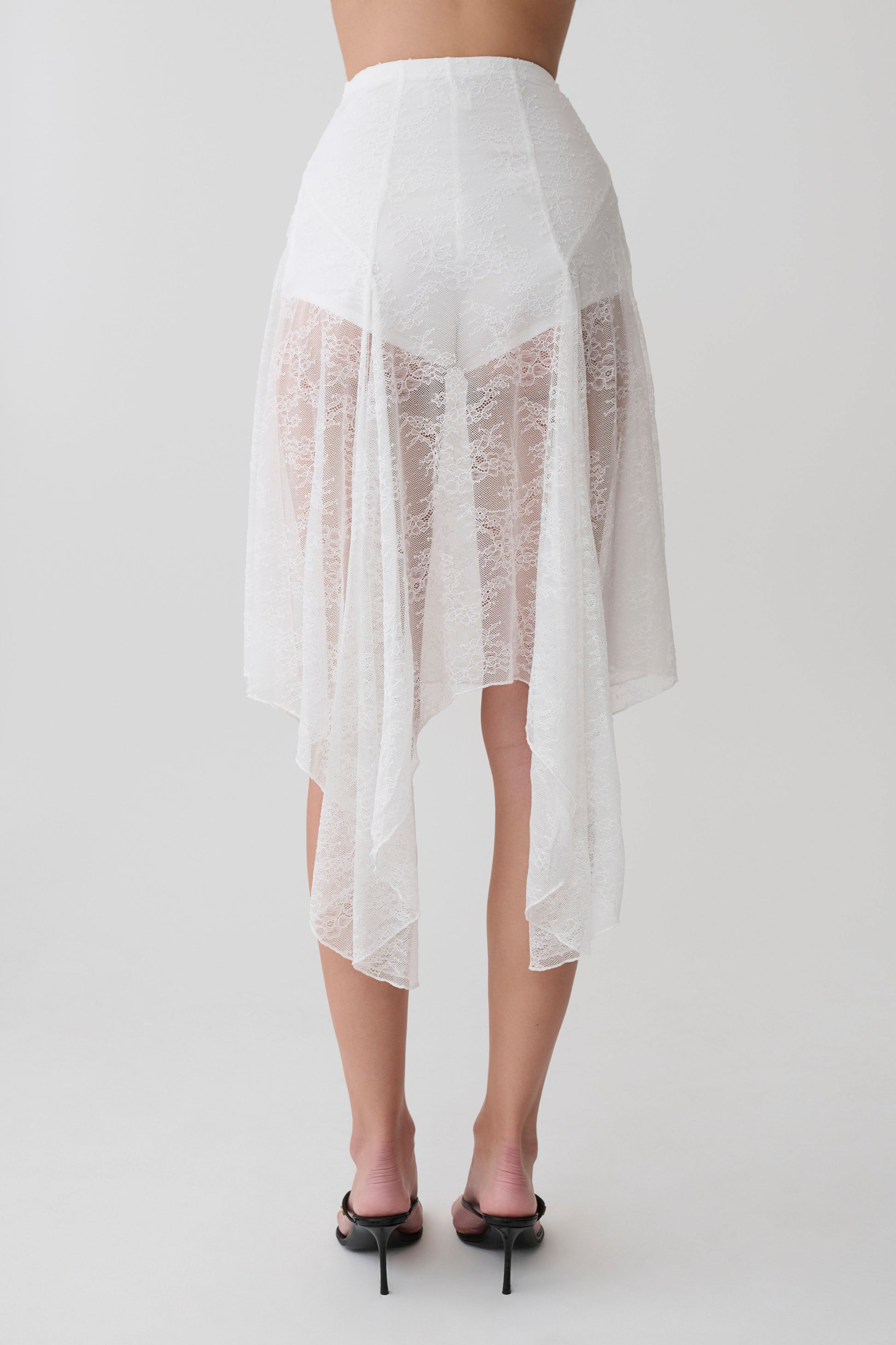 Haime Lace Hankie Midi Skirt - Ivory #5