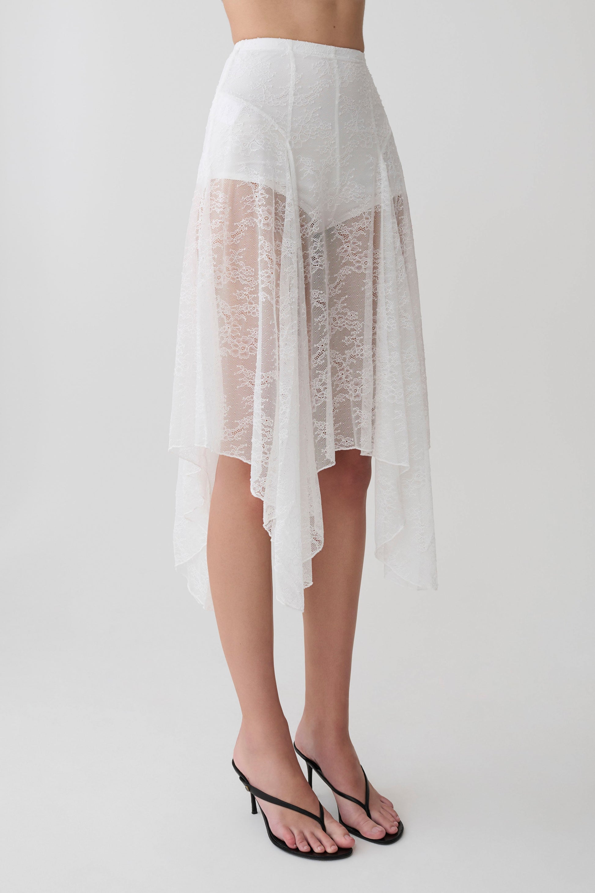Haime Lace Hankie Midi Skirt - Ivory #4