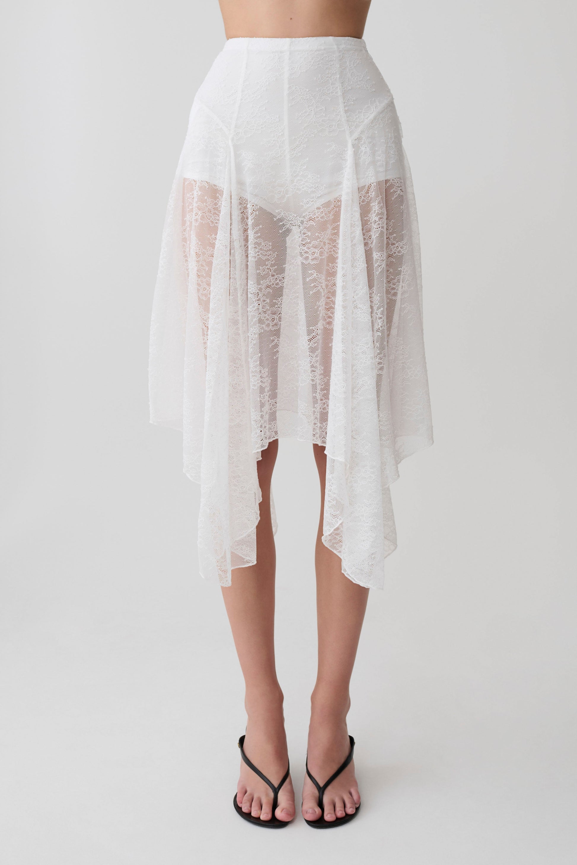 Haime Lace Hankie Midi Skirt - Ivory #6