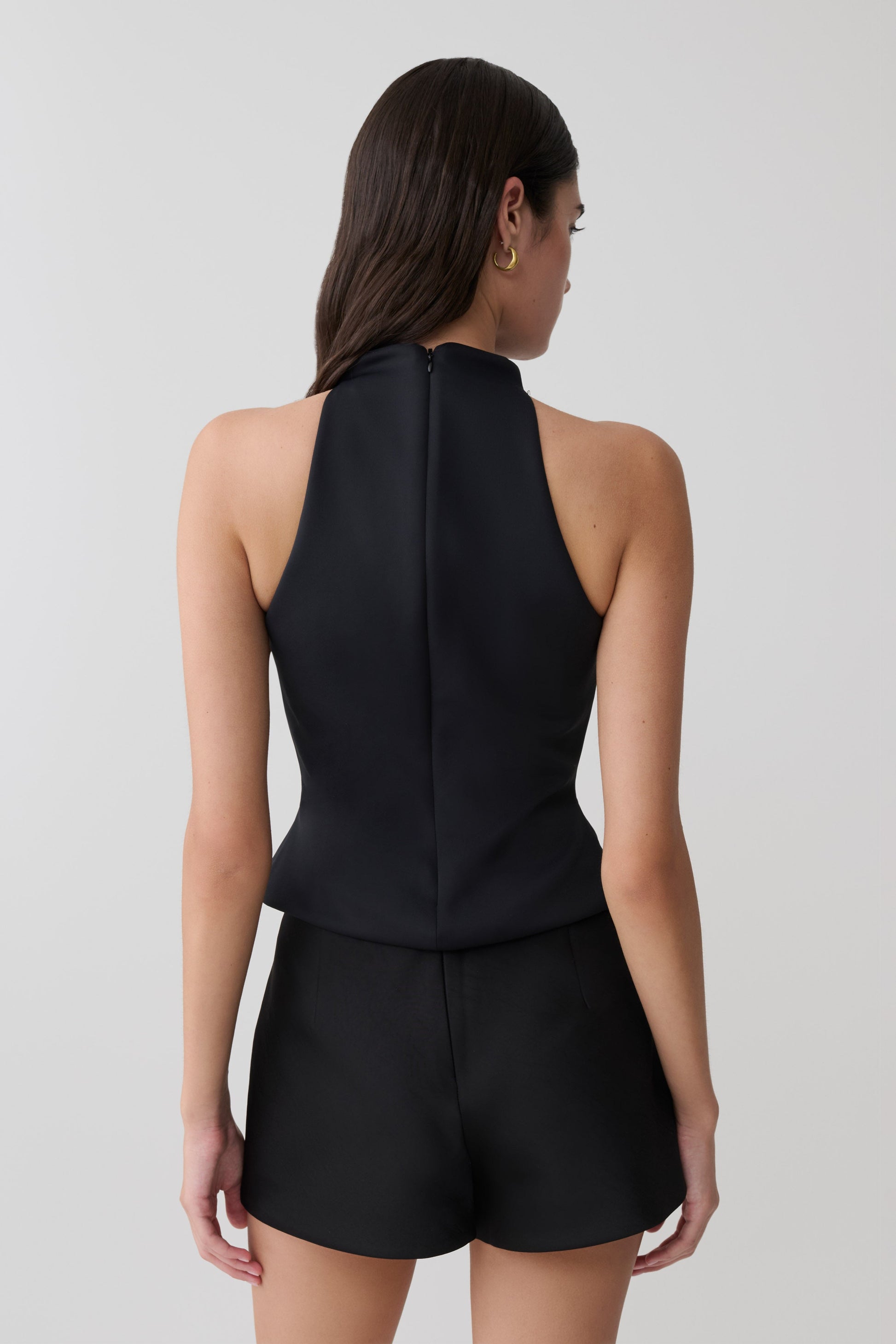 Portia Scuba Sleeveless Top - Black #2