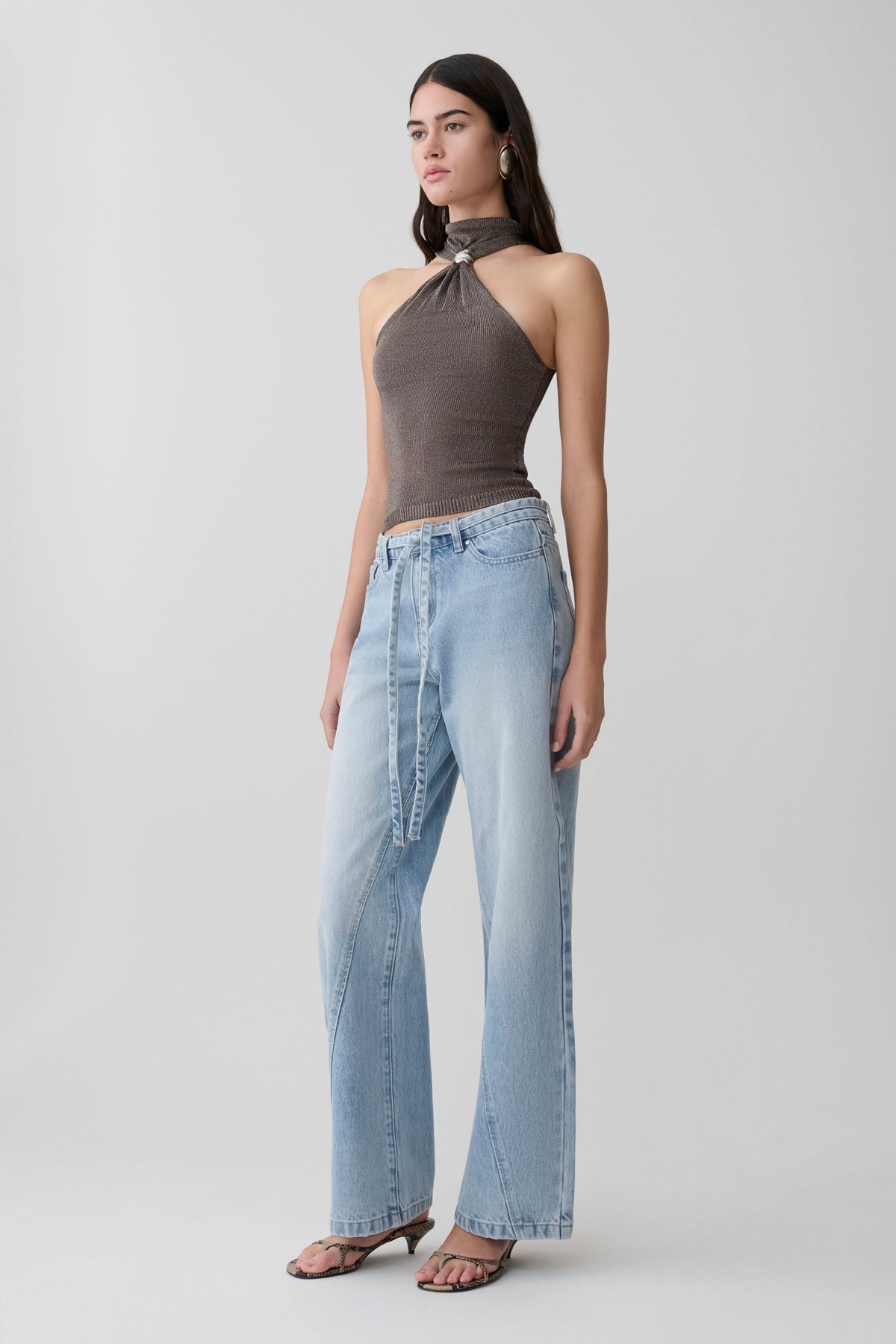 Nikki Lurex Top With Hardware - Gunmetal #7