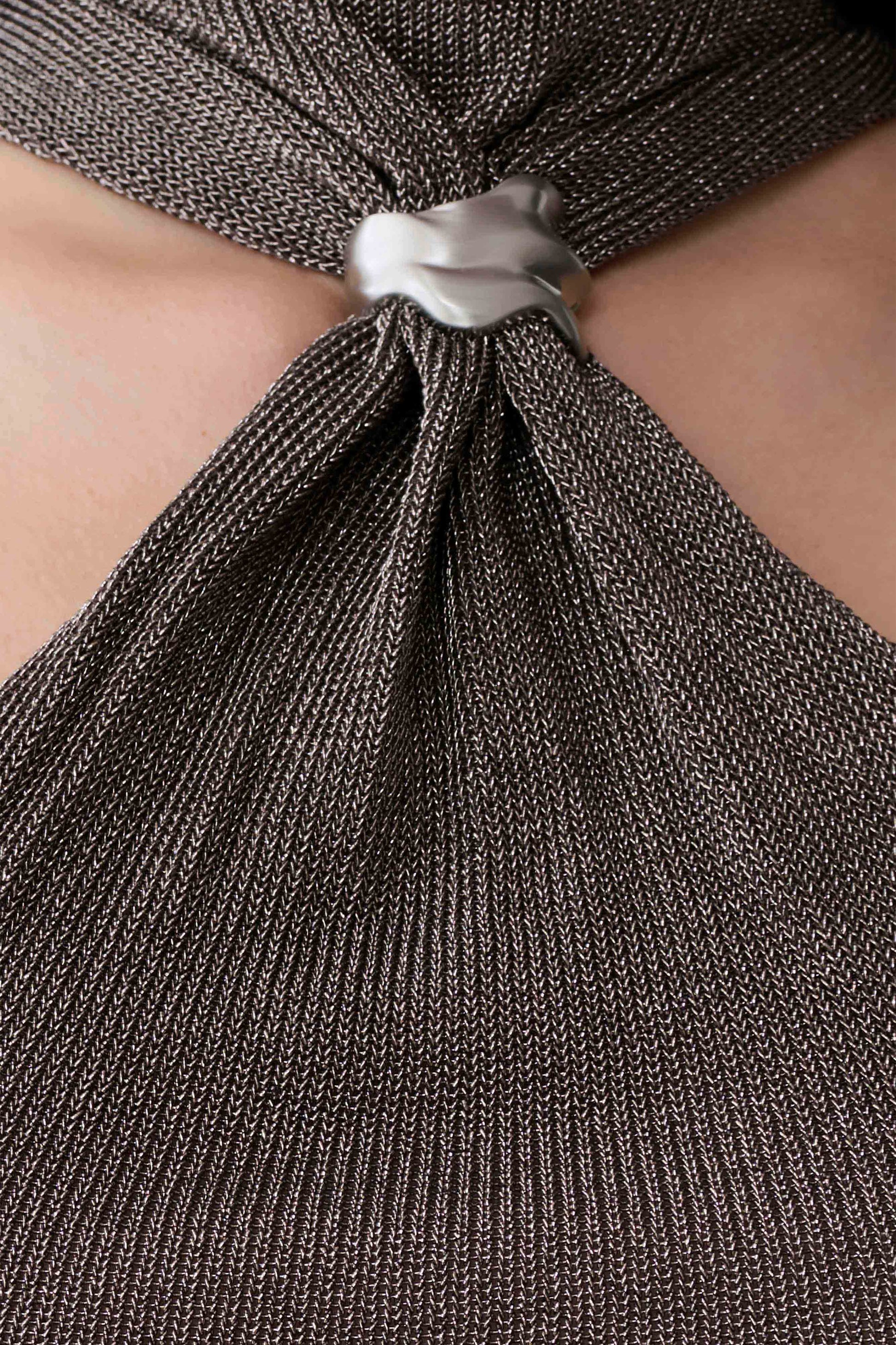 Nikki Lurex Top With Hardware - Gunmetal #11