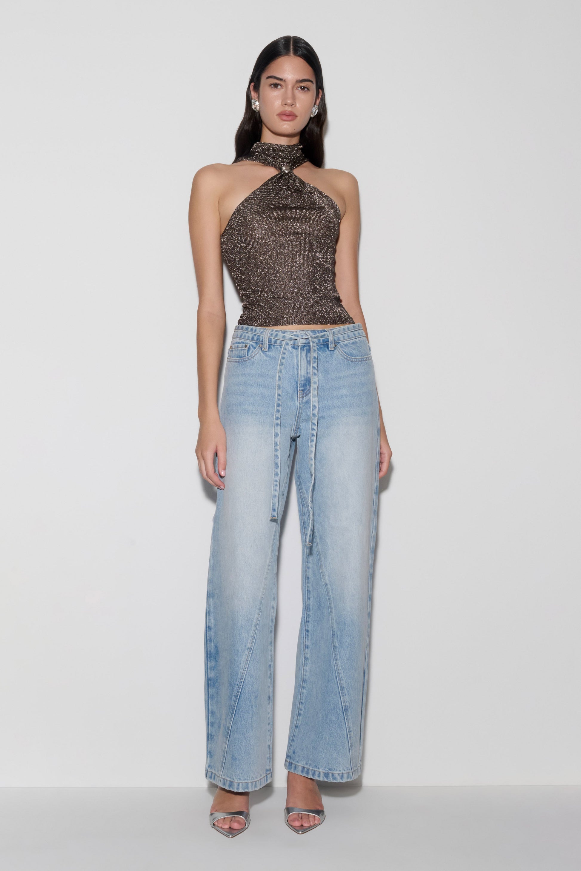 Nikki Lurex Top With Hardware - Gunmetal #3