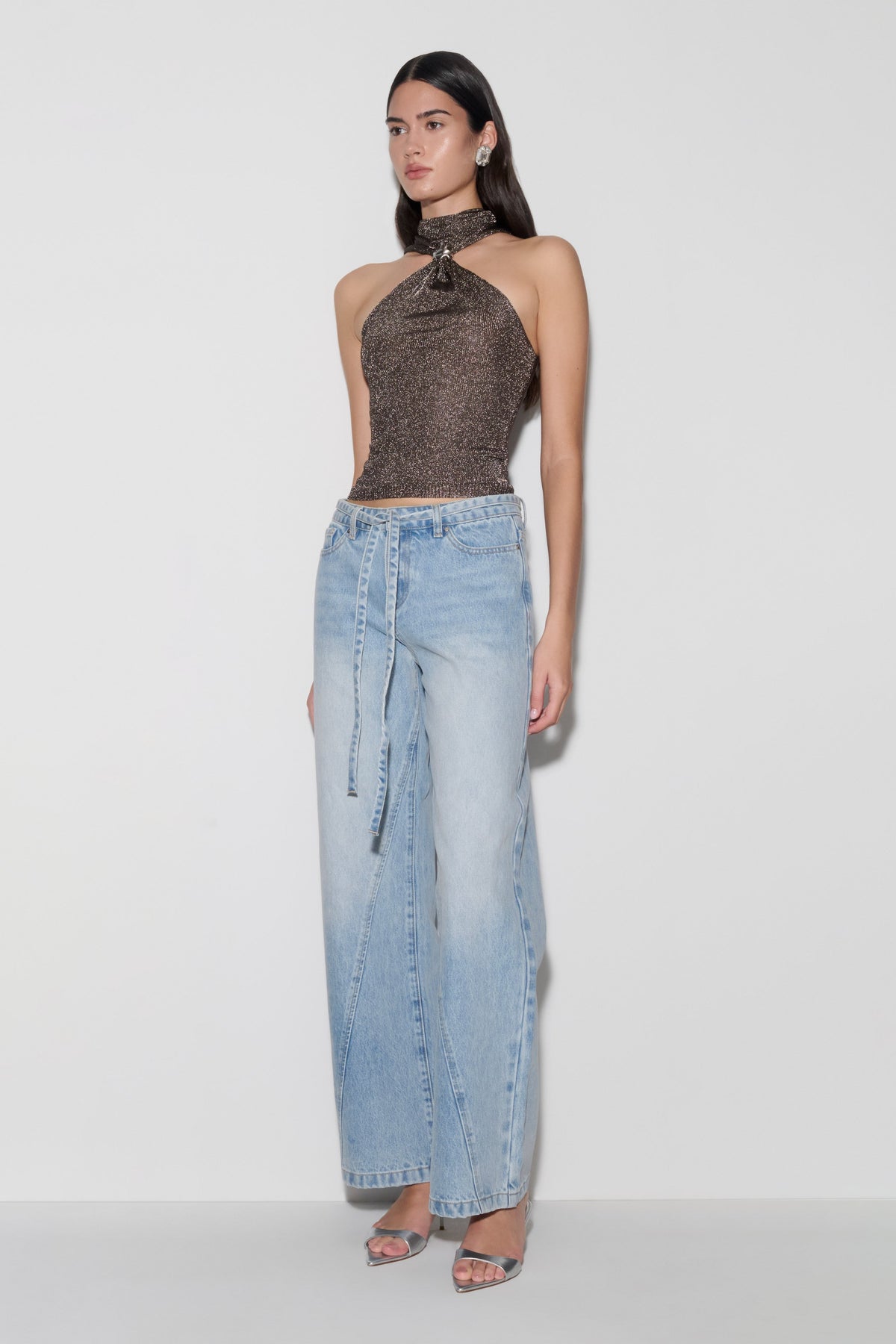 Nikki Lurex Top With Hardware - Gunmetal #4