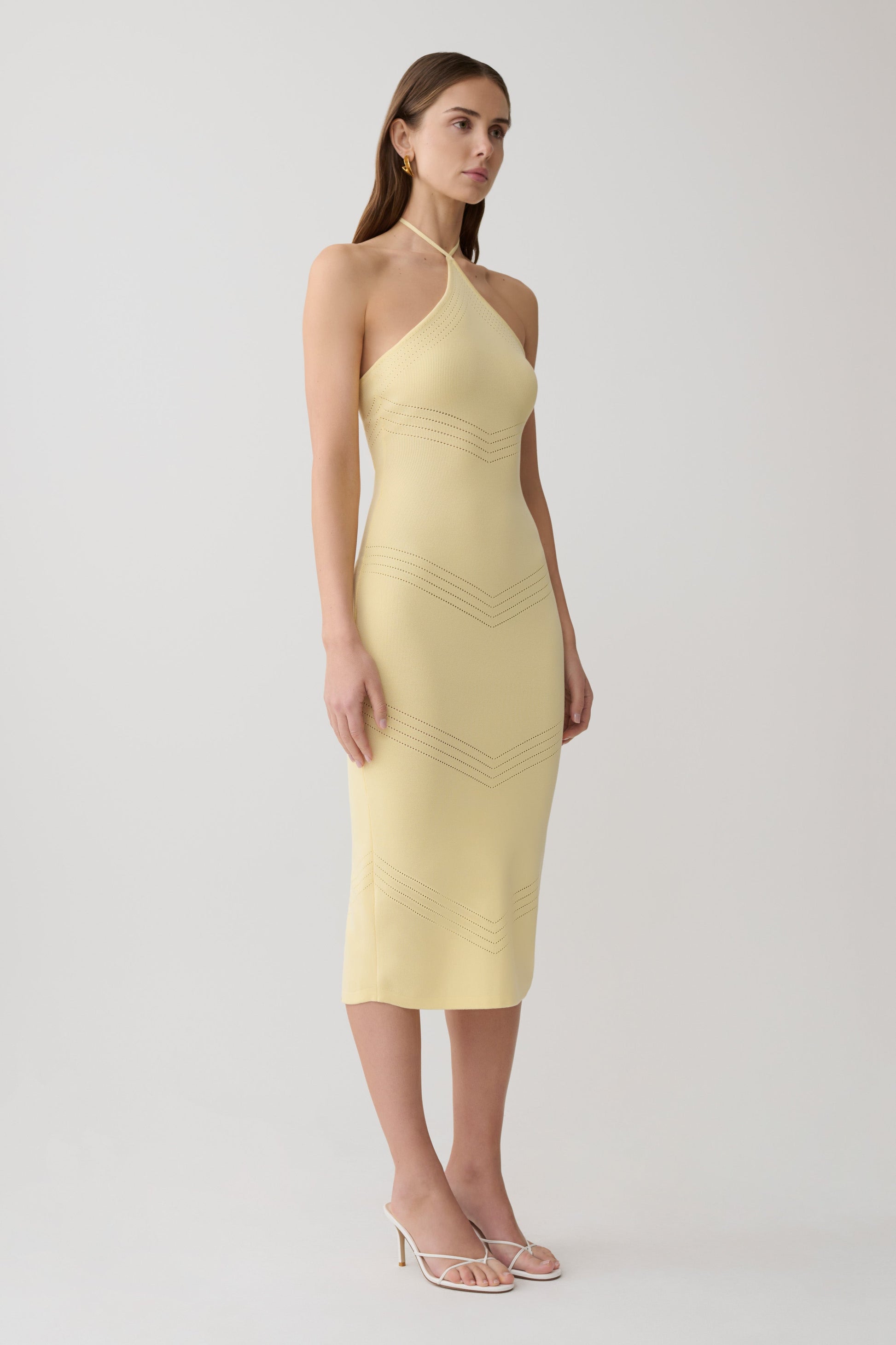 Penny Pointelle Midi Dress - Lemon #4