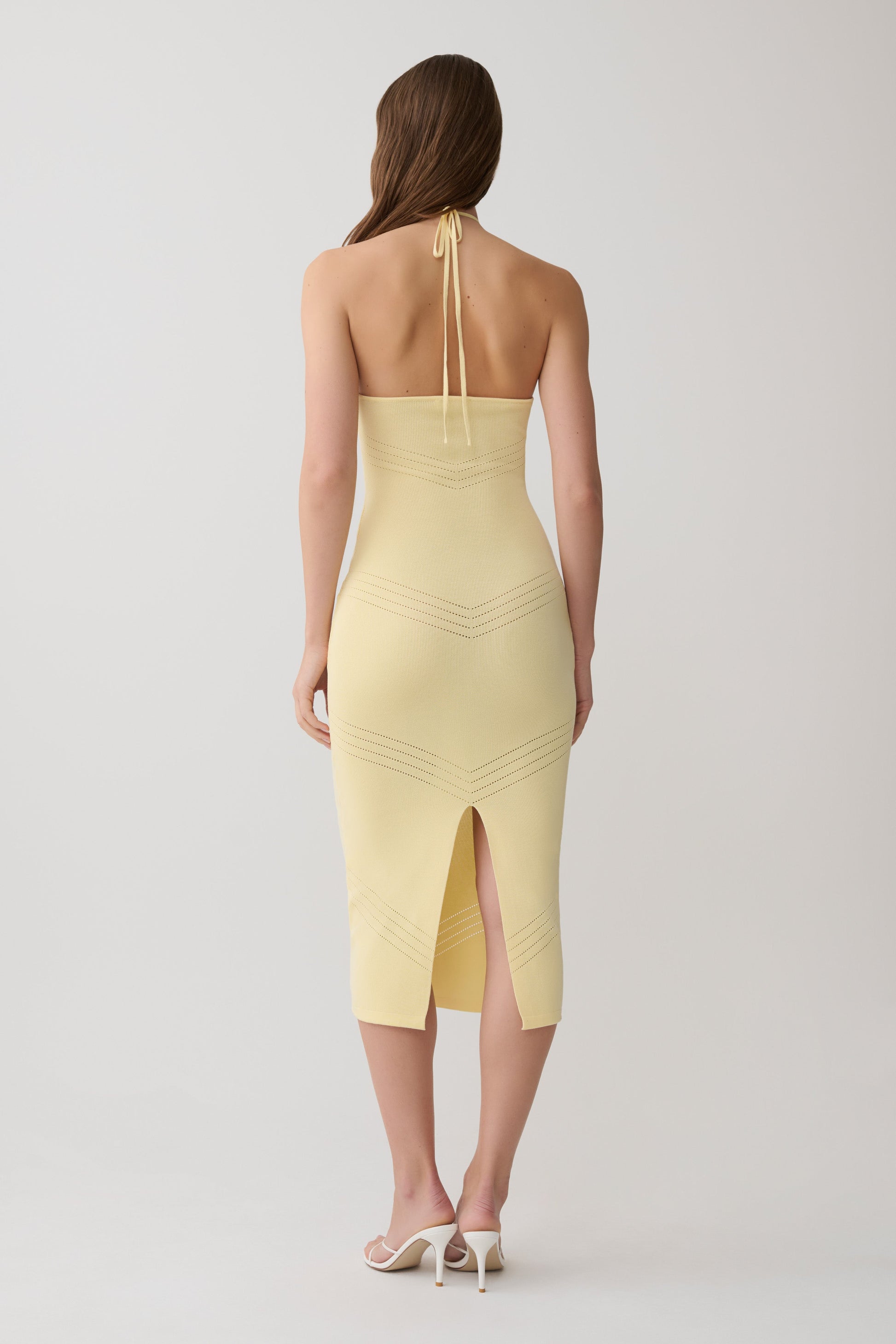 Penny Pointelle Midi Dress - Lemon #2