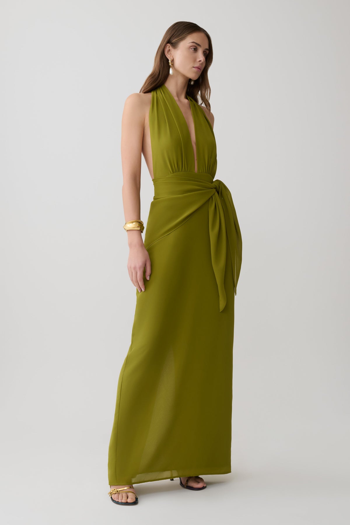 Gianna Halter Maxi Dress - Olive #4