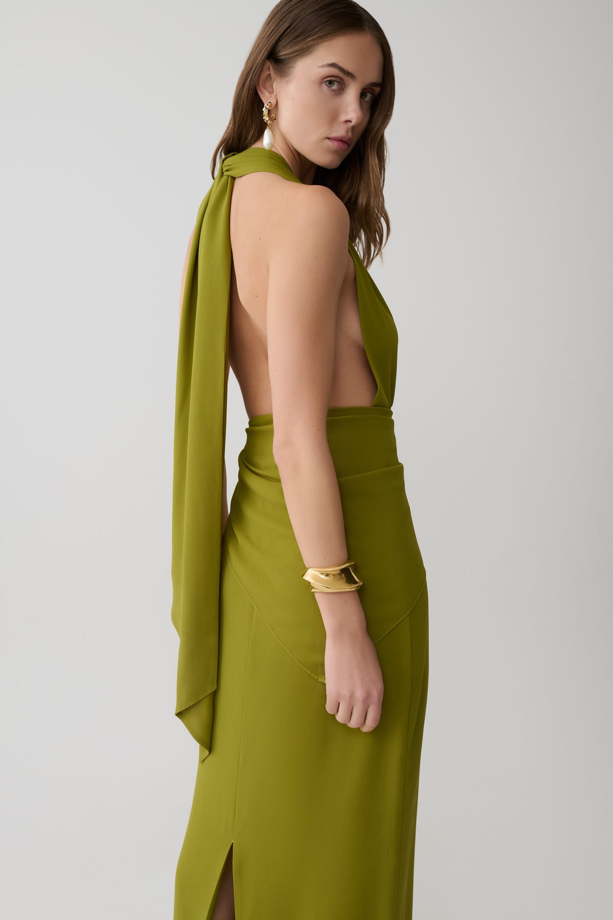Gianna Halter Maxi Dress - Olive #2
