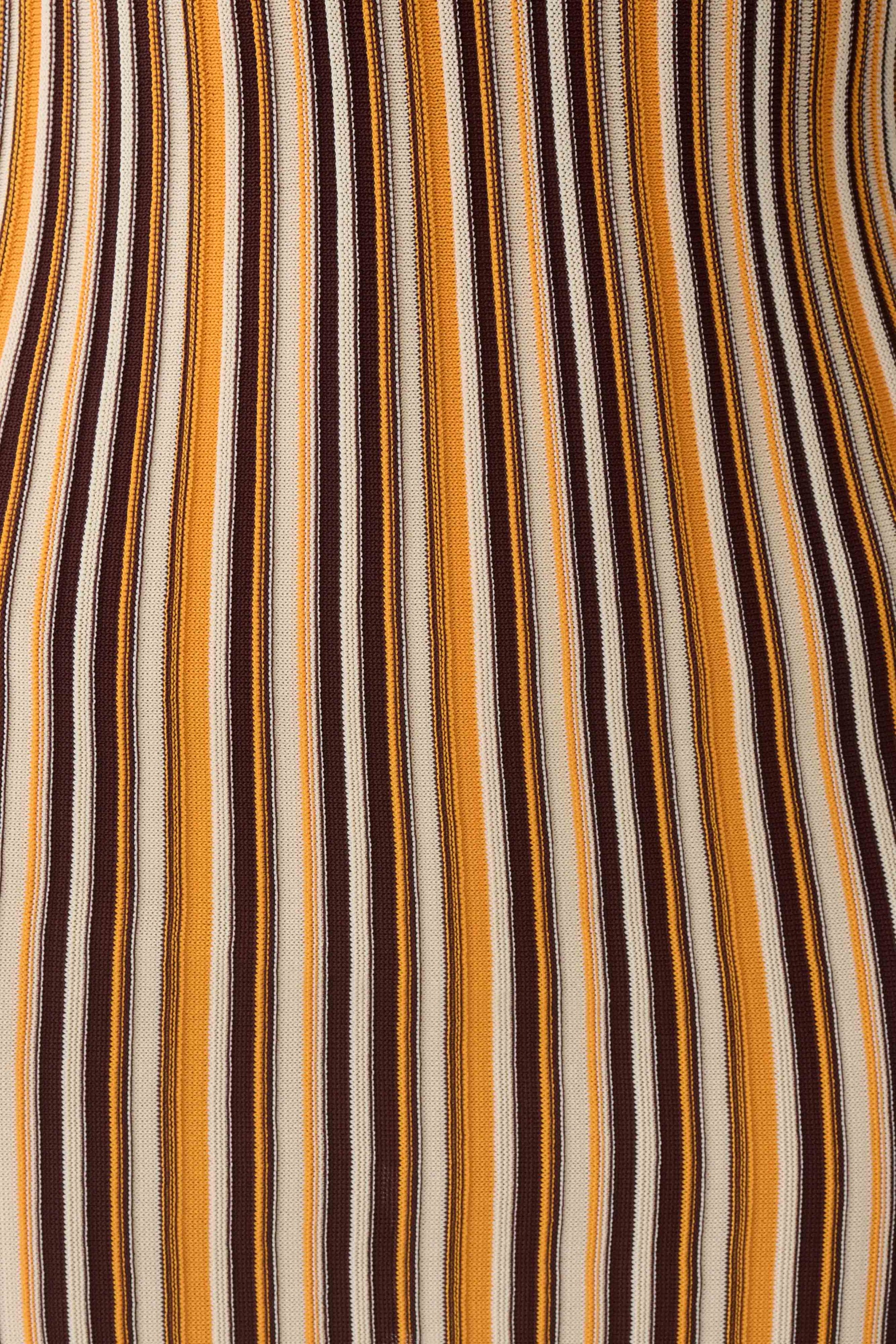 Meggie Striped Sleeveless Mini Dress - Orange/Chocolate #7