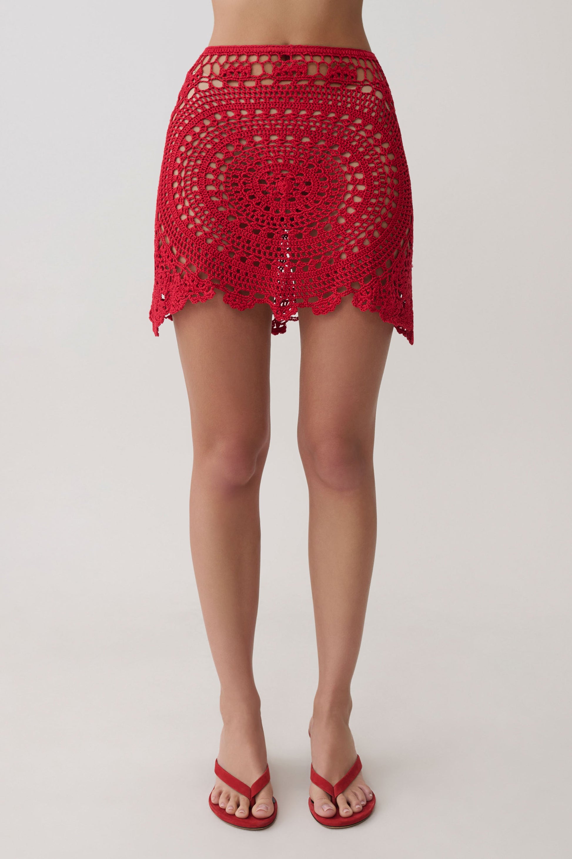 Marvin Crochet Mini Skirt - Red #7
