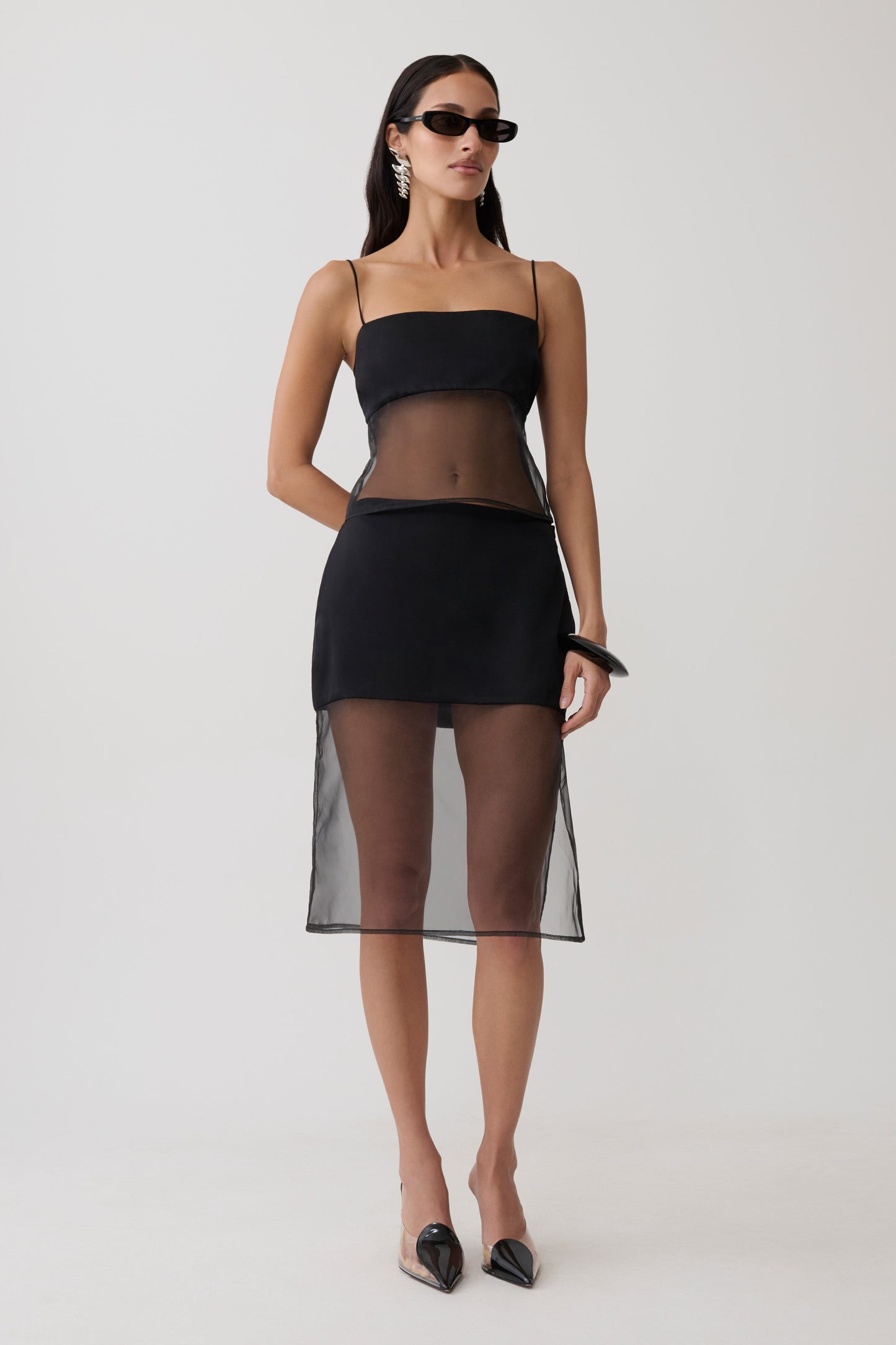 Claudia Sheer Sleeveless Top - Black