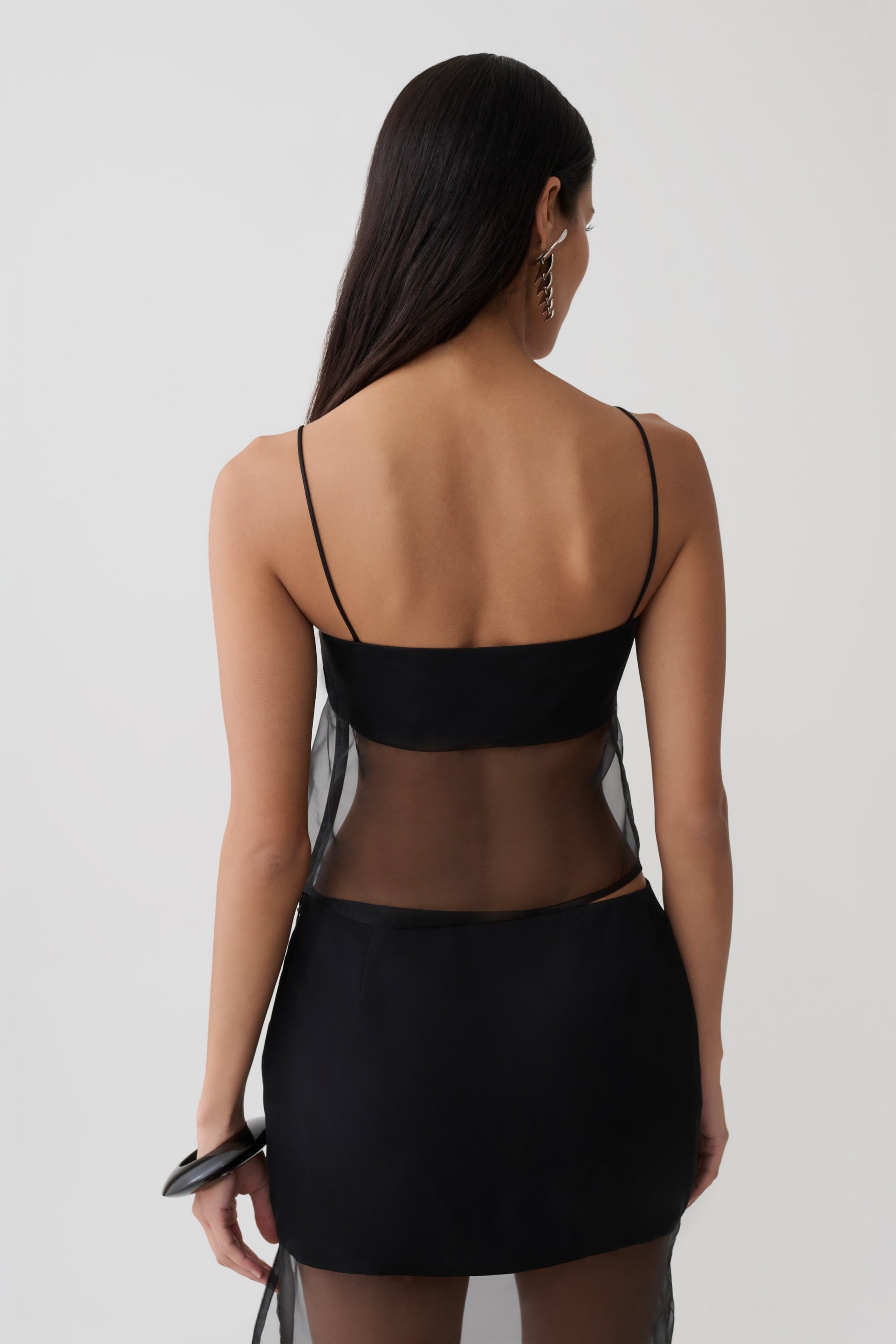 Claudia Sheer Sleeveless Top - Black #2
