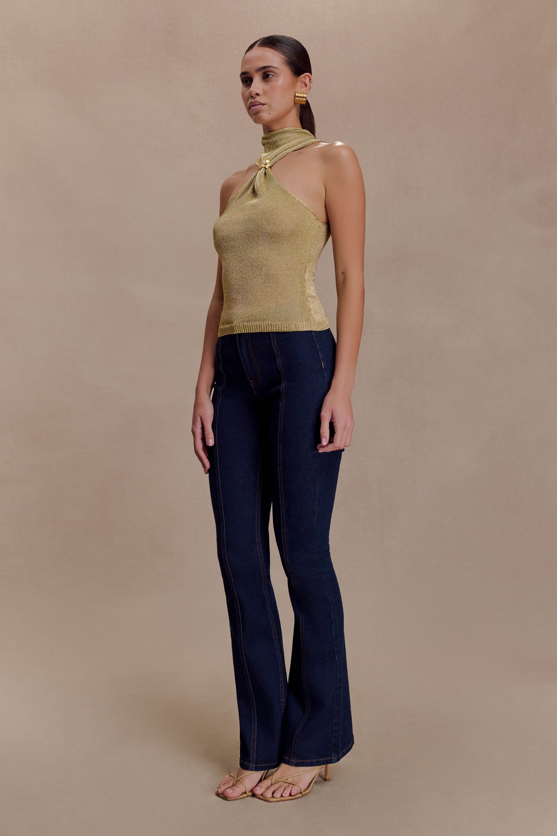 Nikki Lurex Top With Hardware - Gold #5