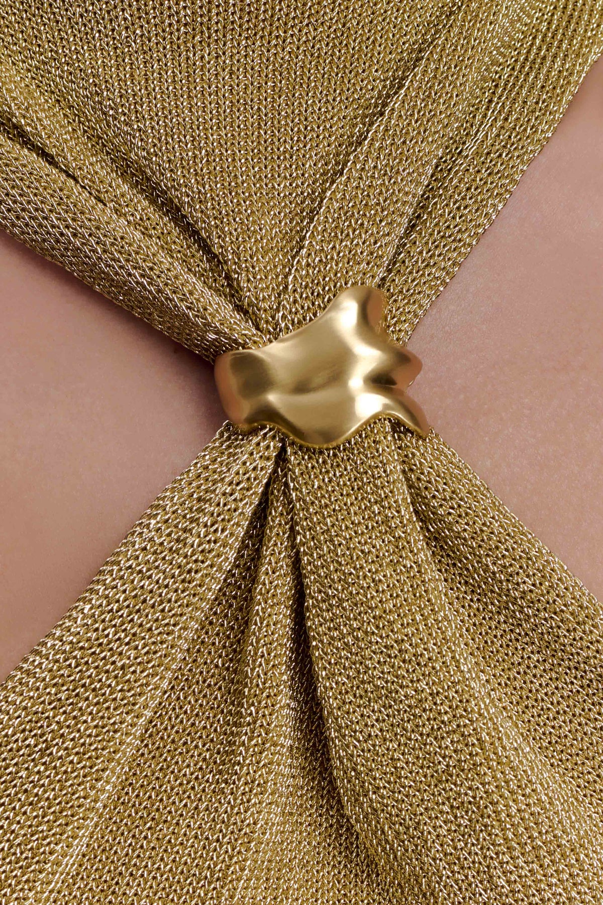Nikki Lurex Top With Hardware - Gold