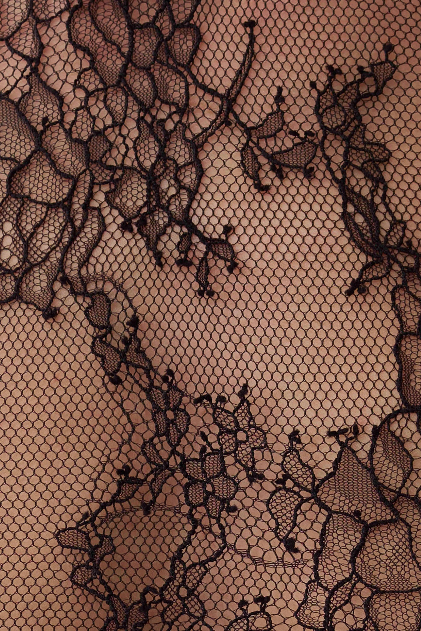 Alizette High Neck Long Sleeve Lace Top - Black