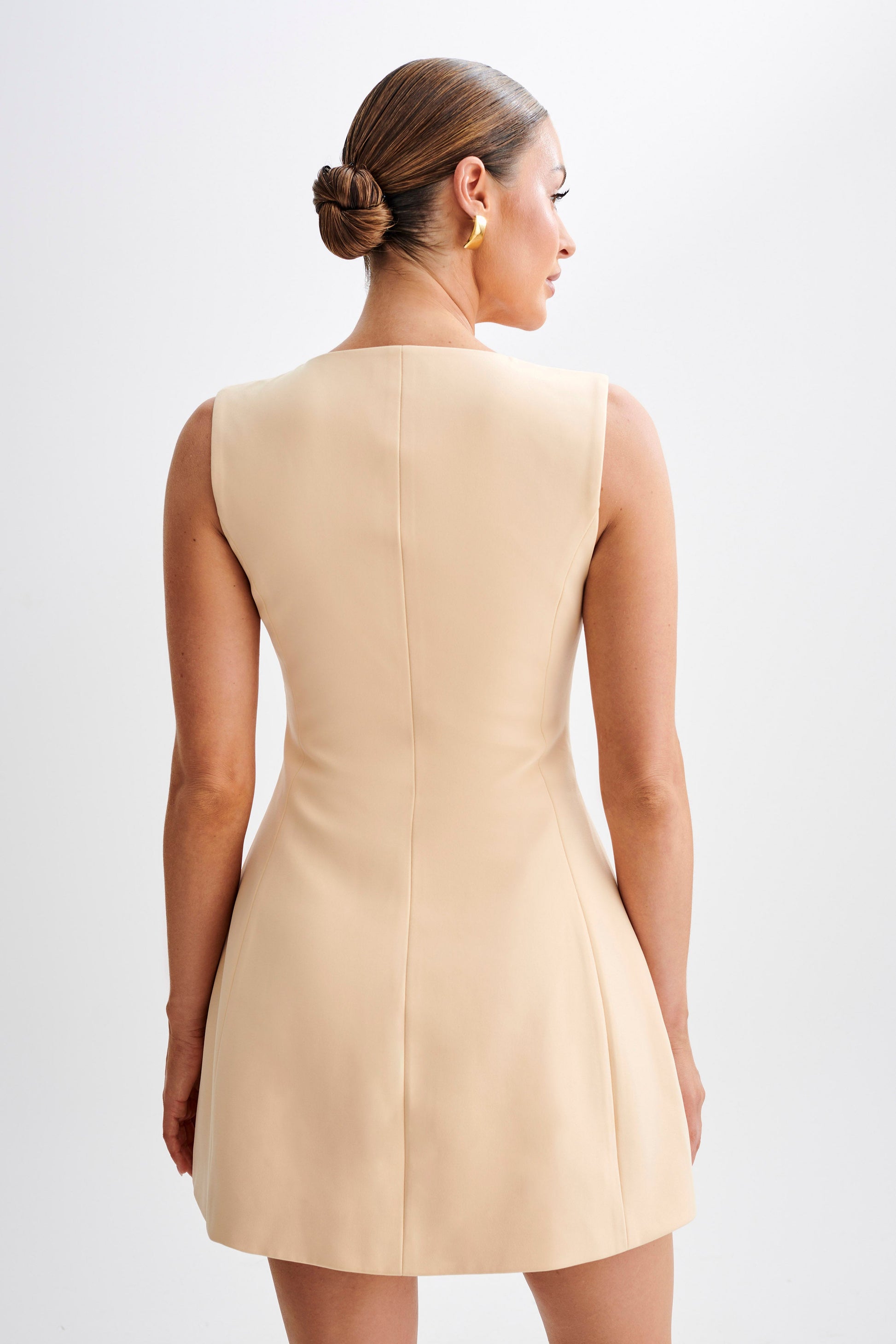 Lysandre Crepe Mini Dress - Peach #4
