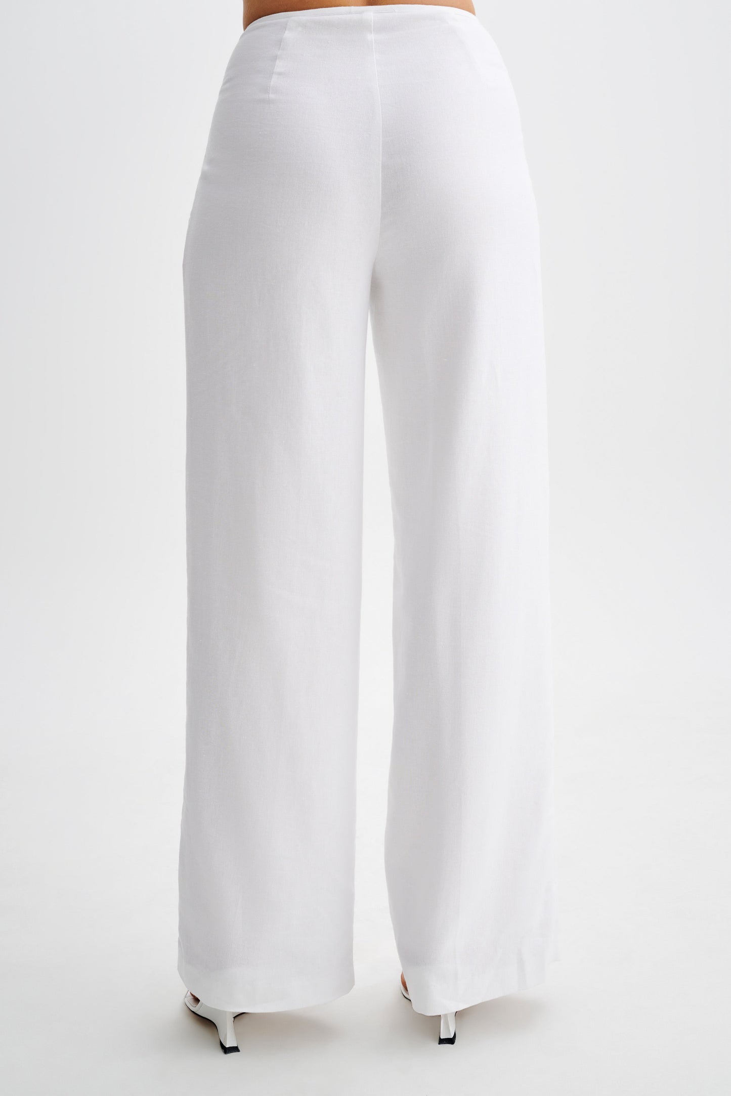 Adrina Straight Leg Linen Pant - White