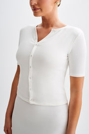 Jonah Button Up Modal Top - Ivory