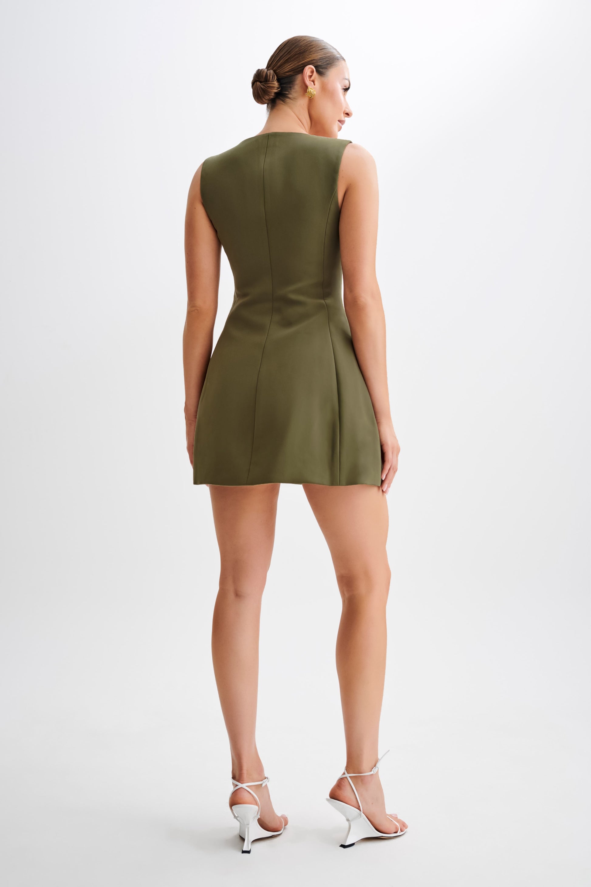 Lysandre Crepe Mini Dress - Military Olive #8