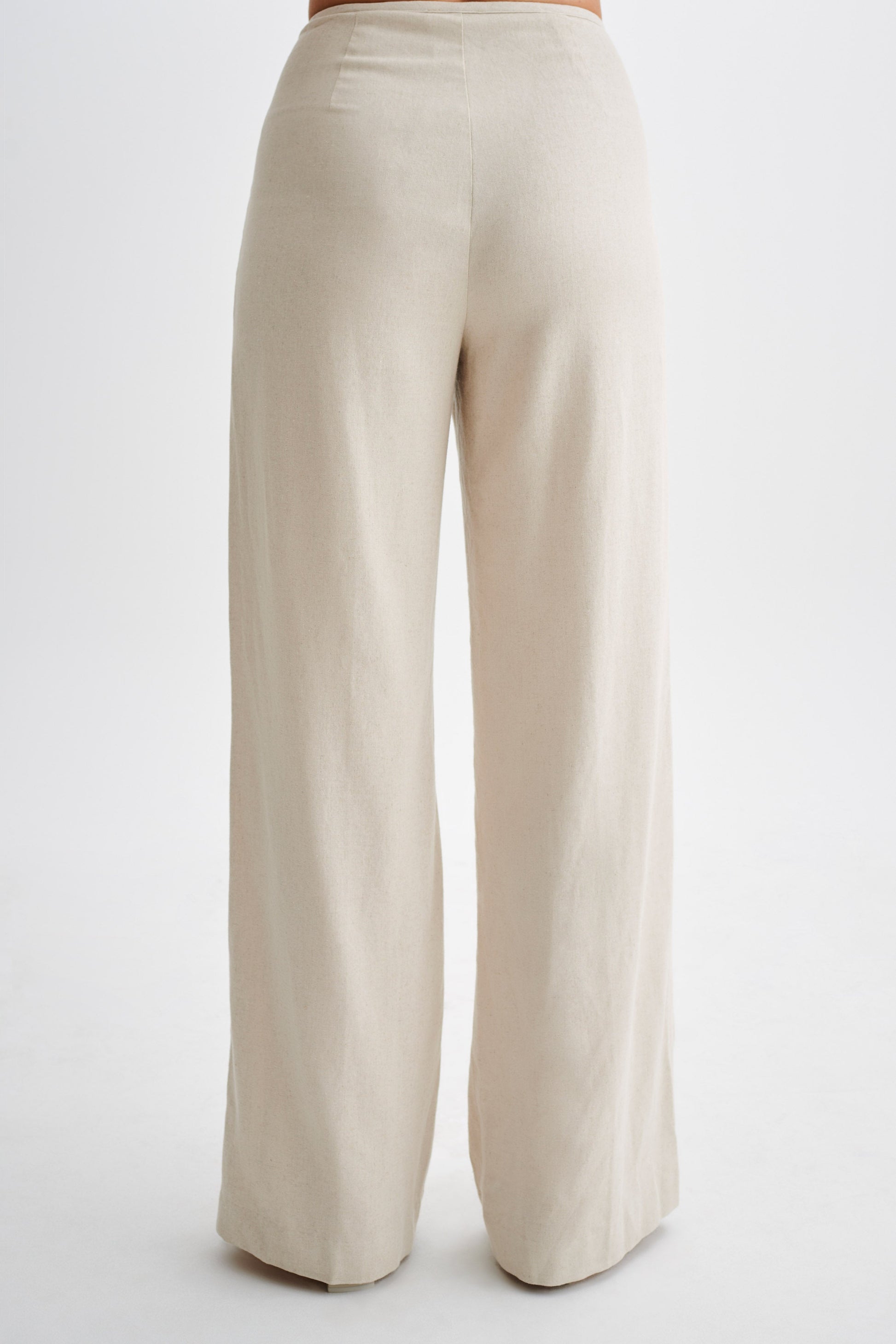 Adrina Straight Leg Linen Pant - Natural #2