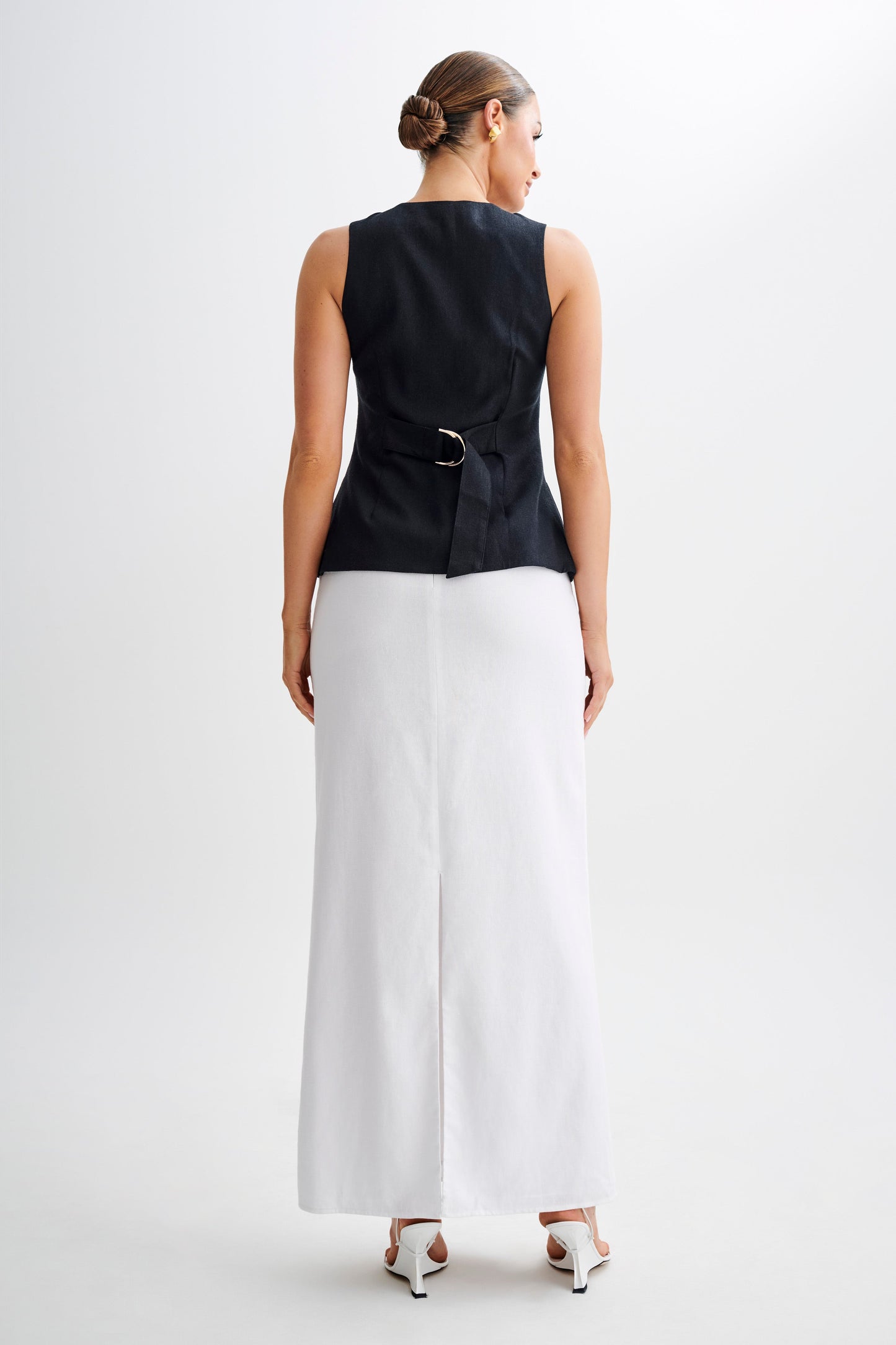 Jordan Linen Maxi Skirt - White