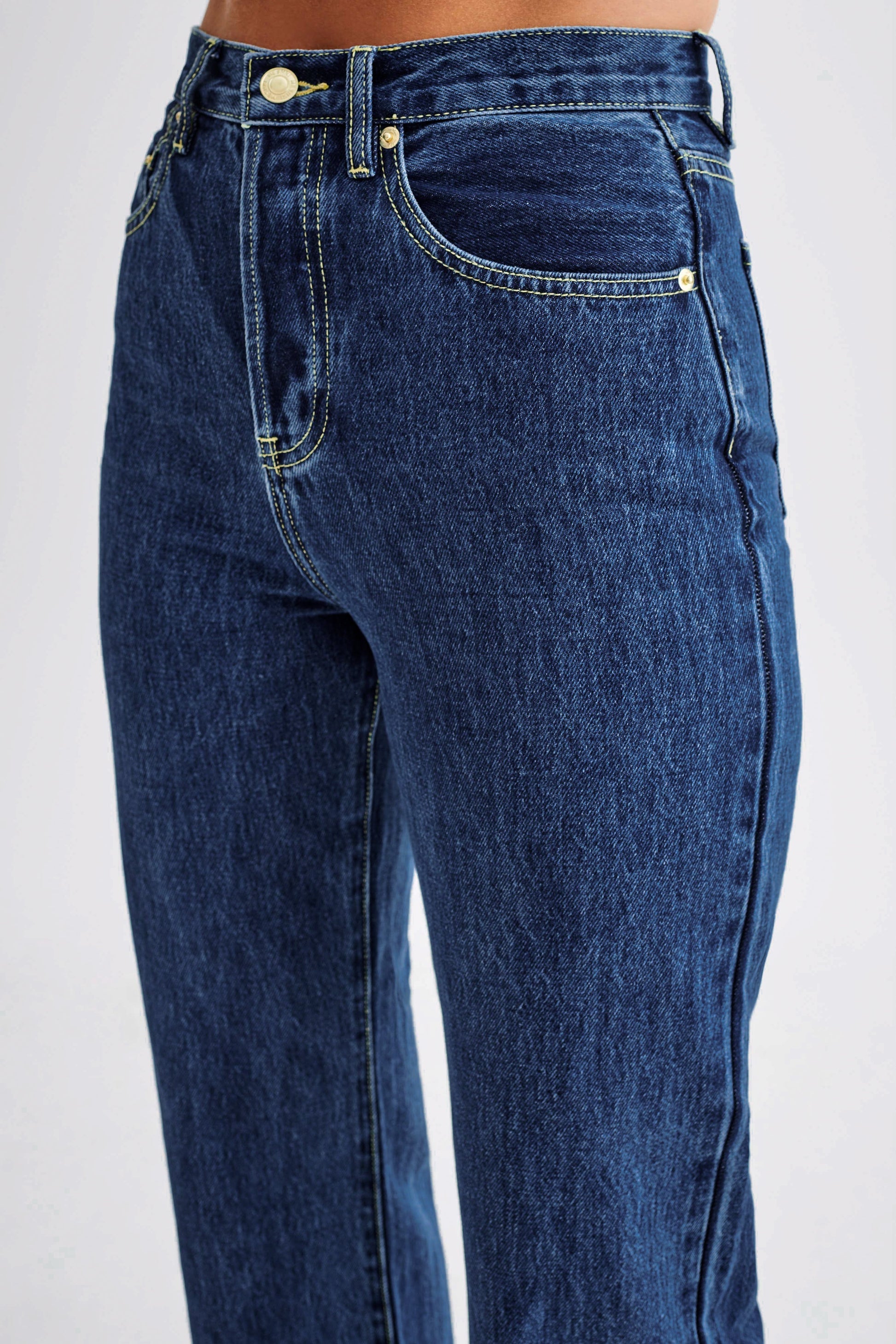 Janine High Waisted Straight Leg Jeans - Dark Blue #9