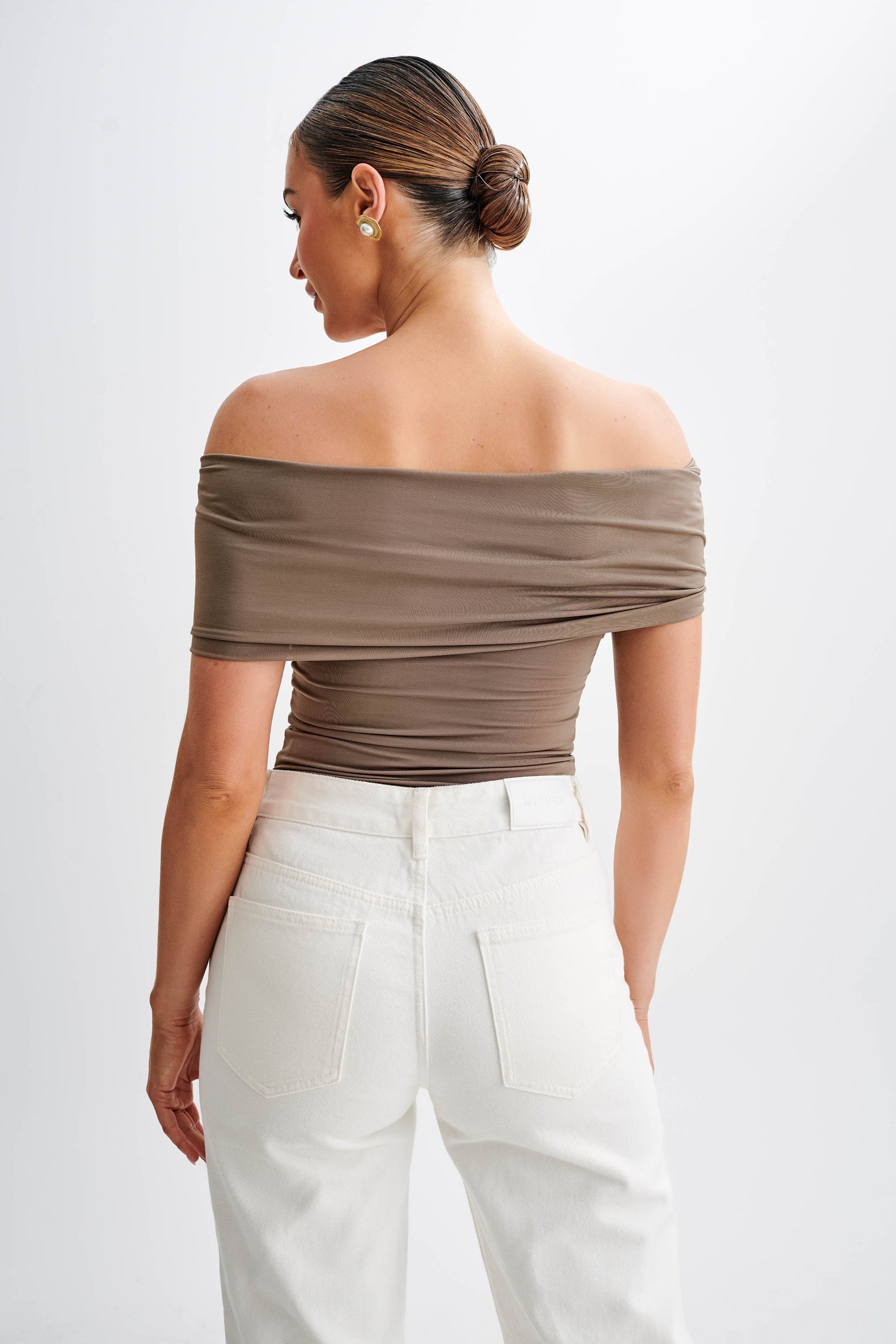 Lourdes Slinky Off Shoulder Top - Coco