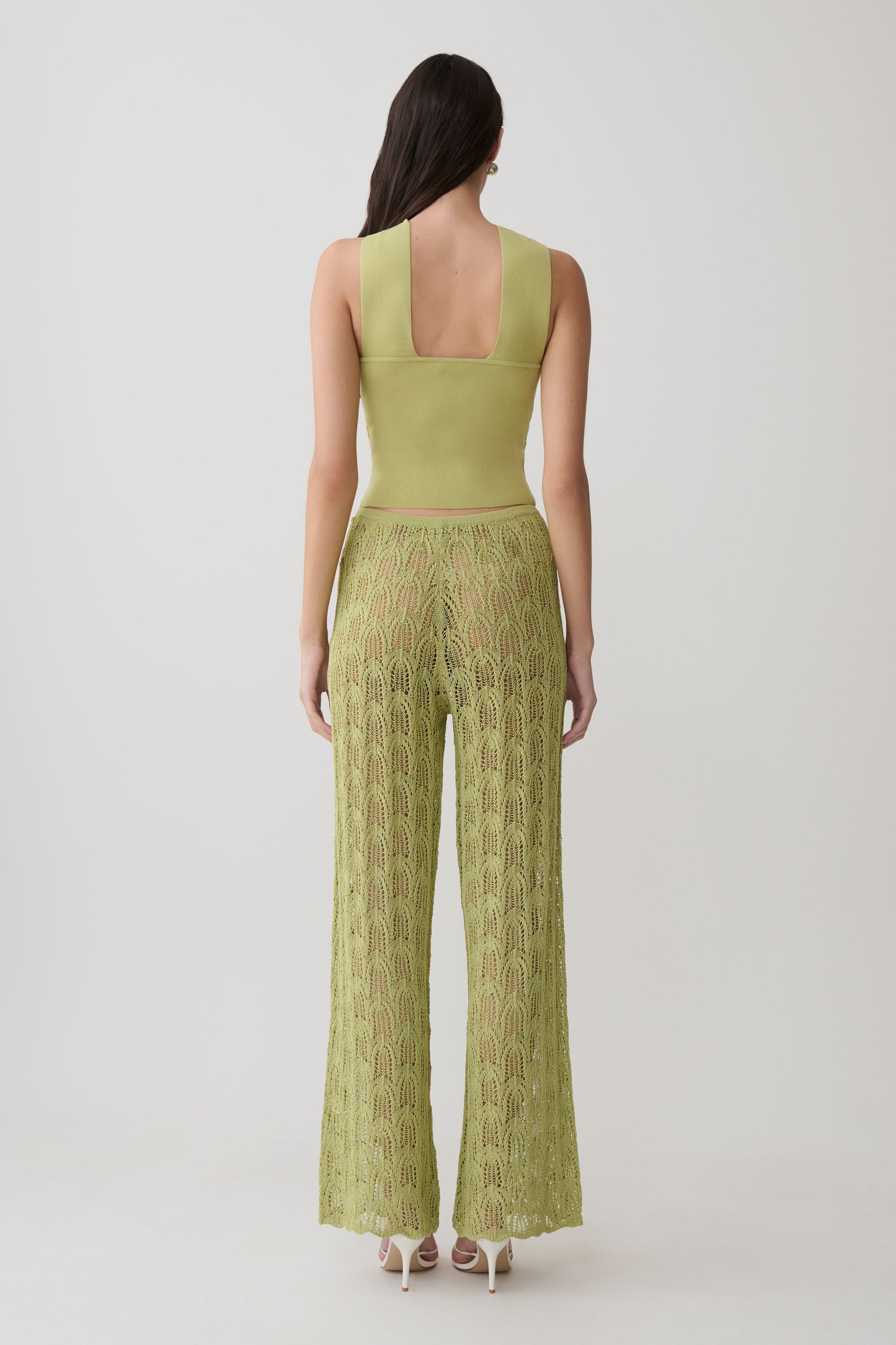 Glinda Crochet Pants - Light Olive #2