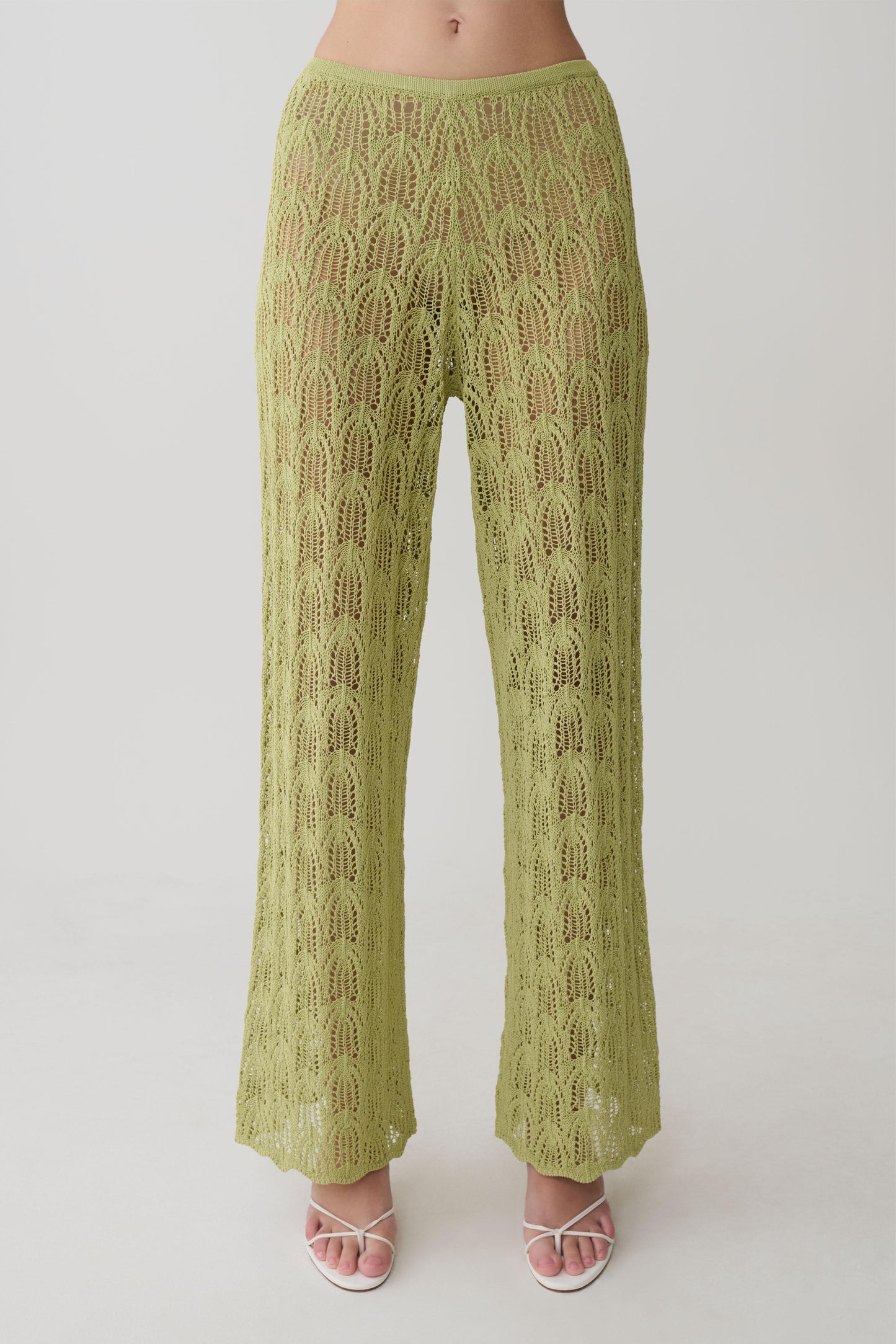 Glinda Crochet Pants - Light Olive