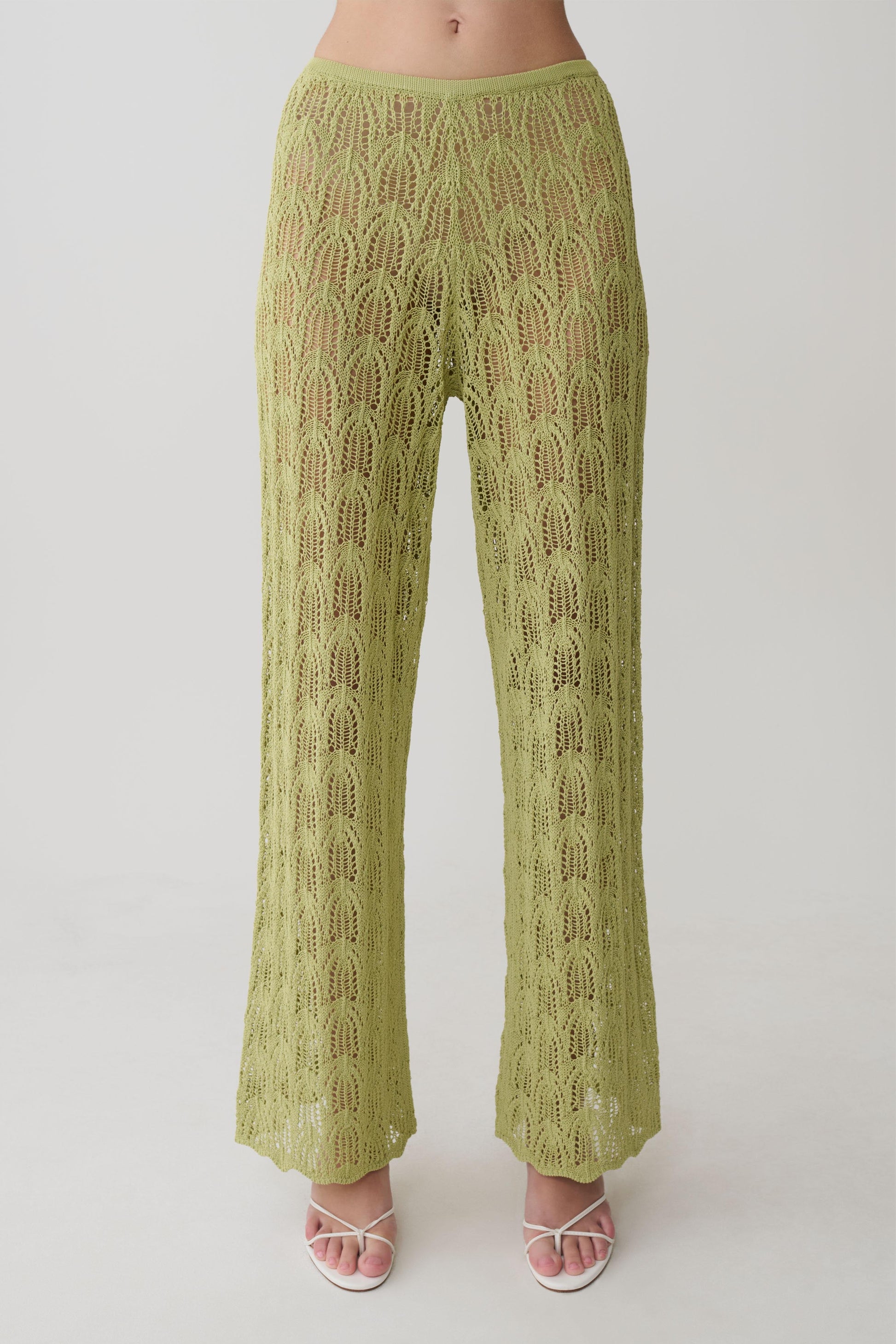 Glinda Crochet Pants - Light Olive #8