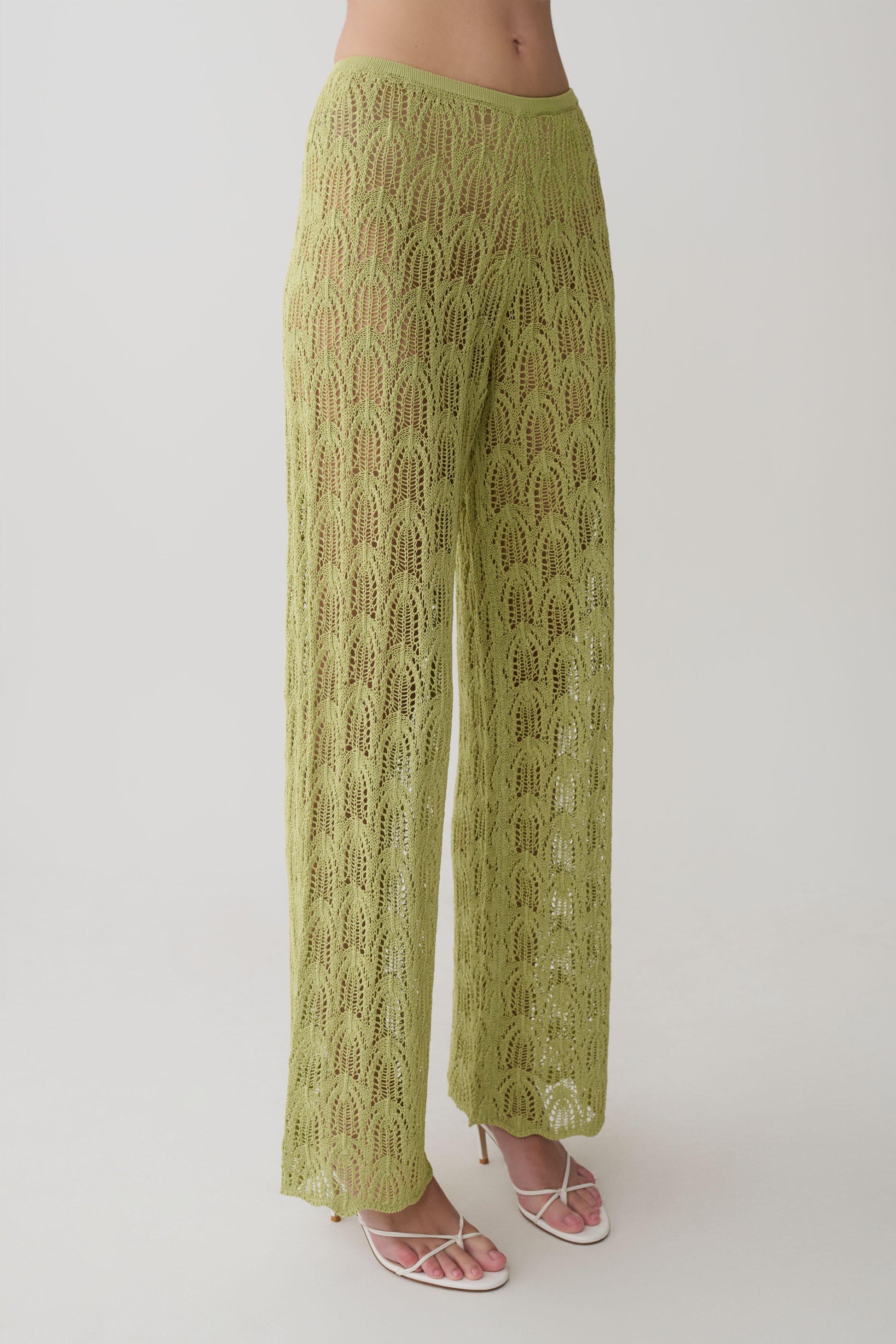 Glinda Crochet Pants - Light Olive #6