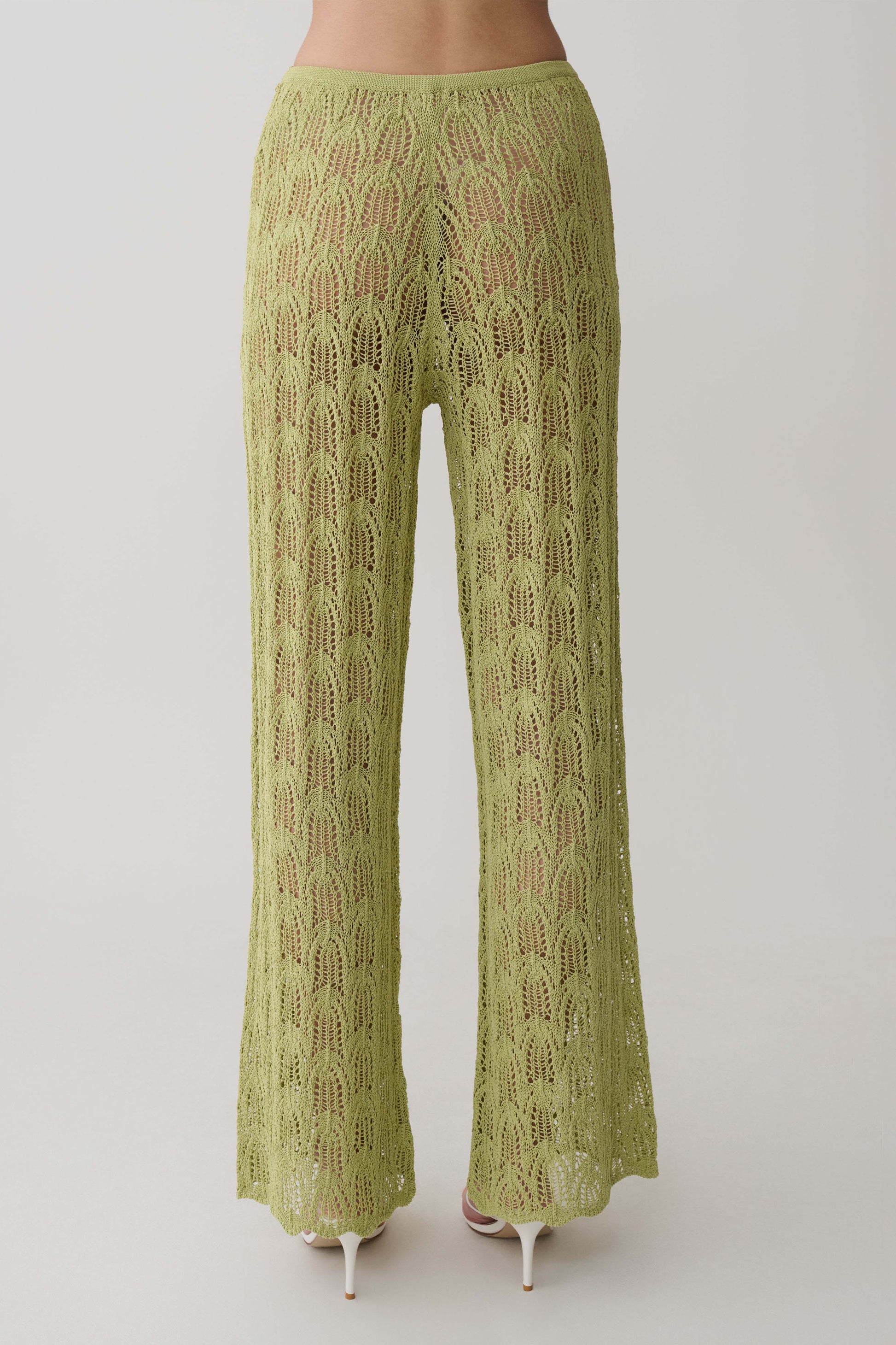 Glinda Crochet Pants - Light Olive #7