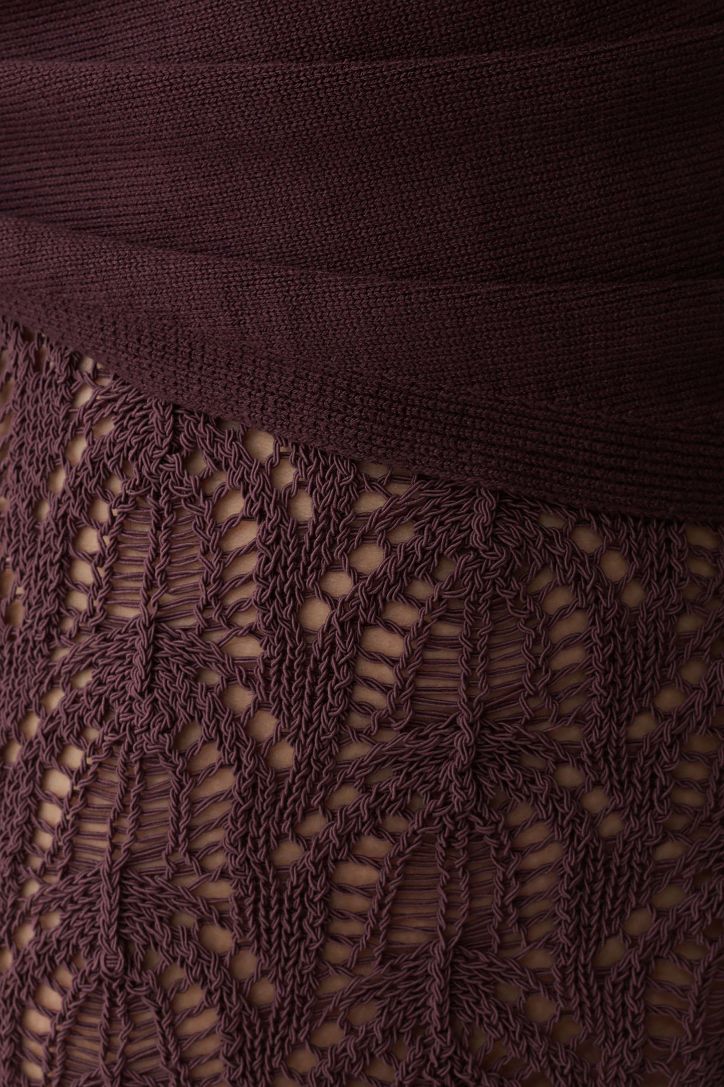 Liora Crochet Shorts With Knit Overlay - Chocolate