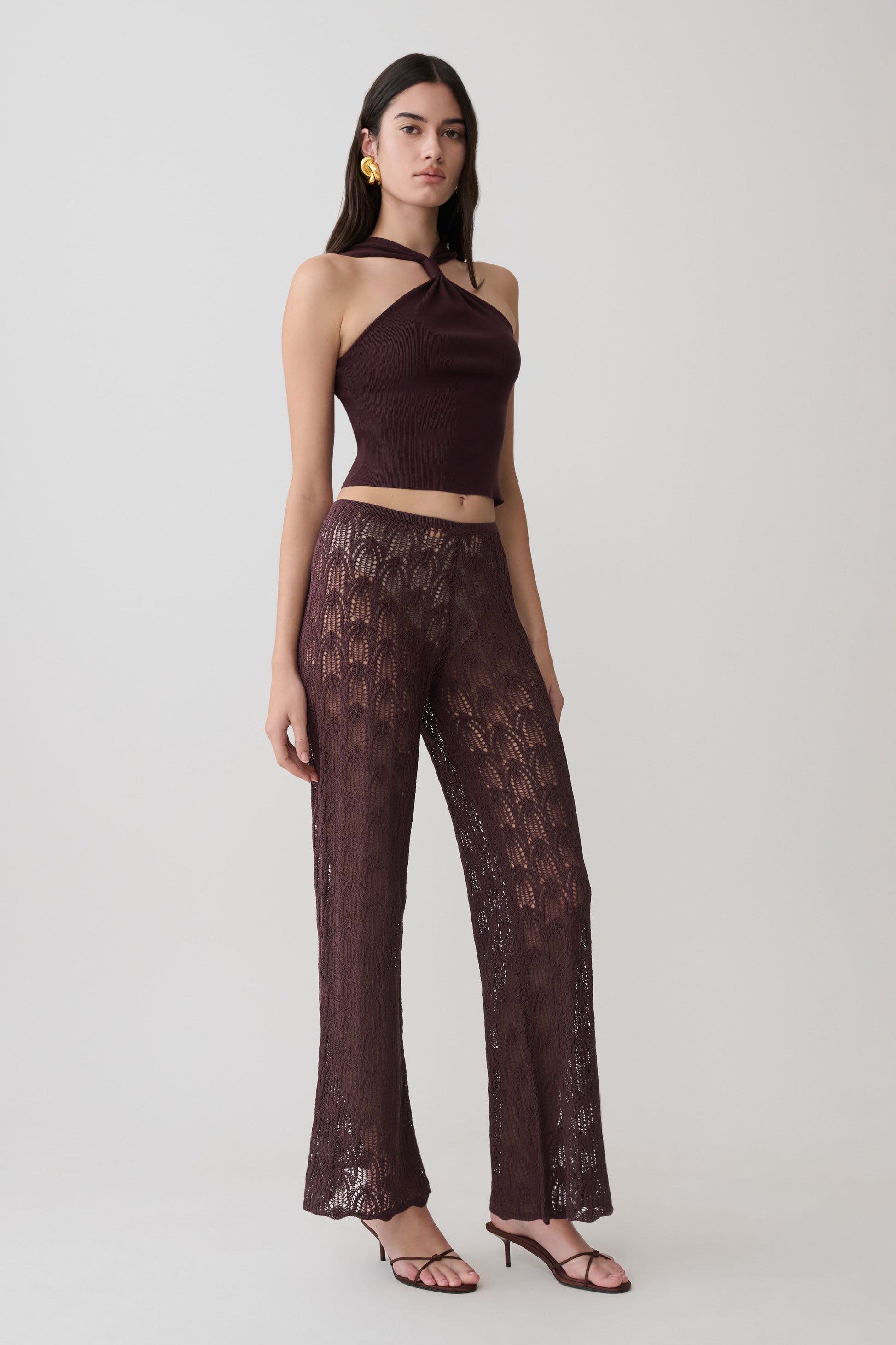 Glinda Crochet Pants - Chocolate #3