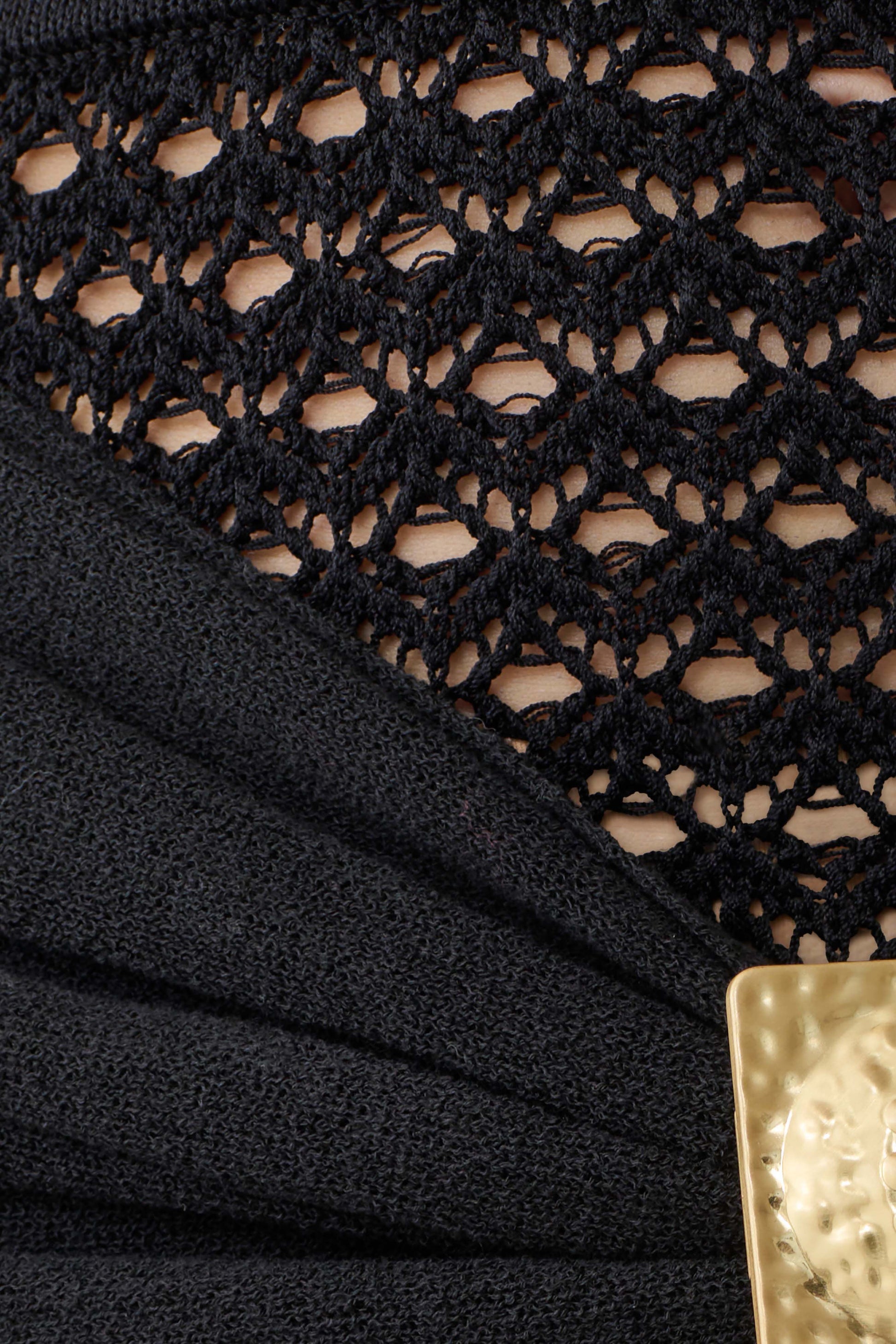 Mania Crochet Maxi Skirt With Hardware - Black #7