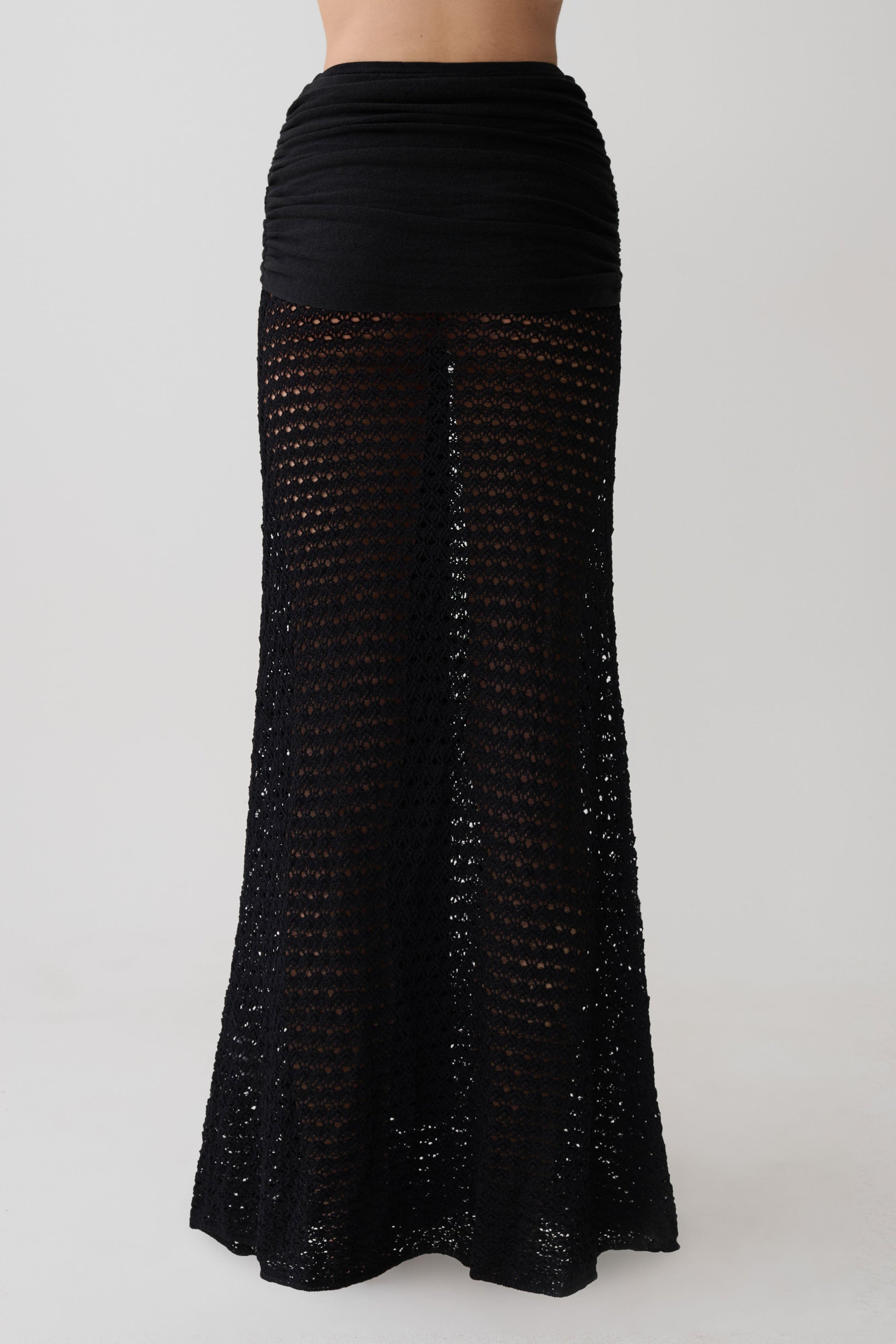 Mania Crochet Maxi Skirt With Hardware - Black #5
