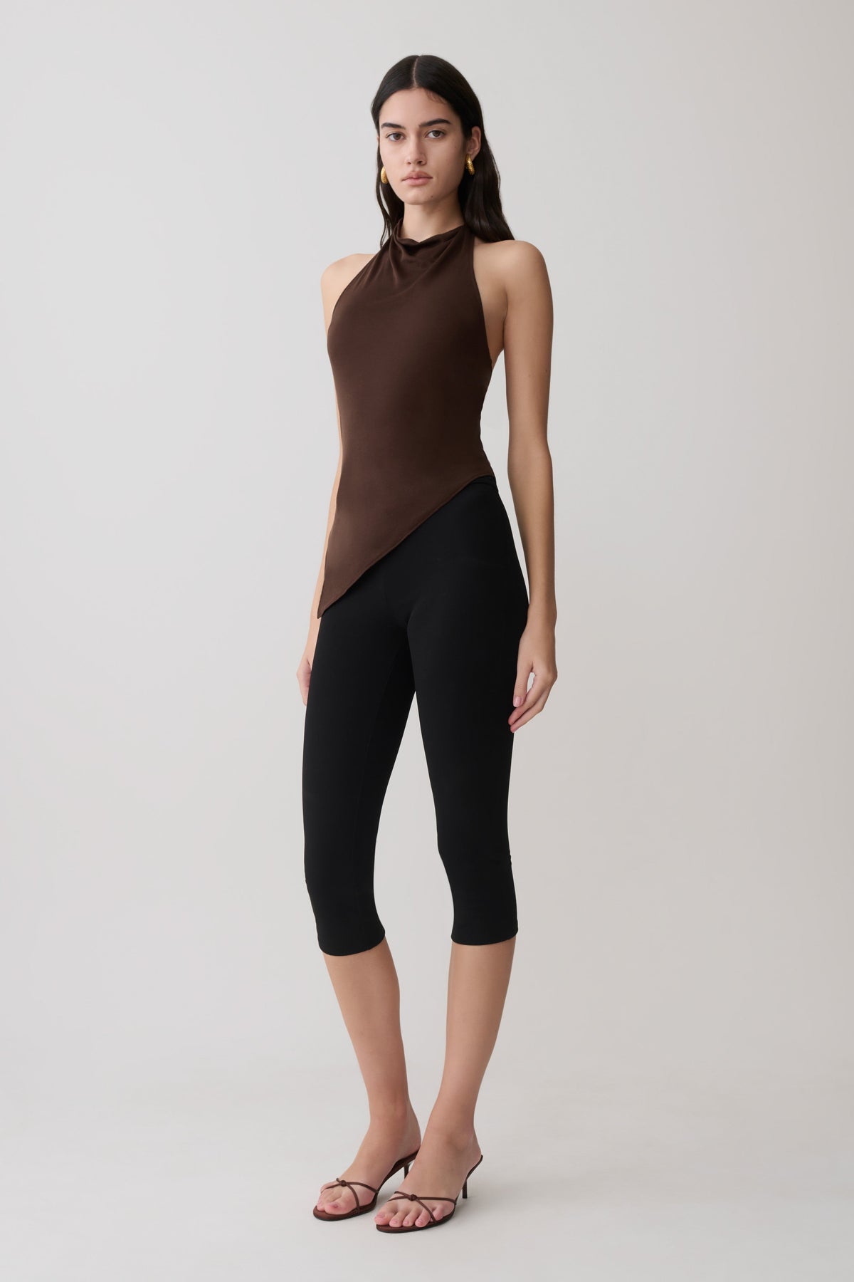 Clea Relaxed Sheer Halter Top - Espresso #4