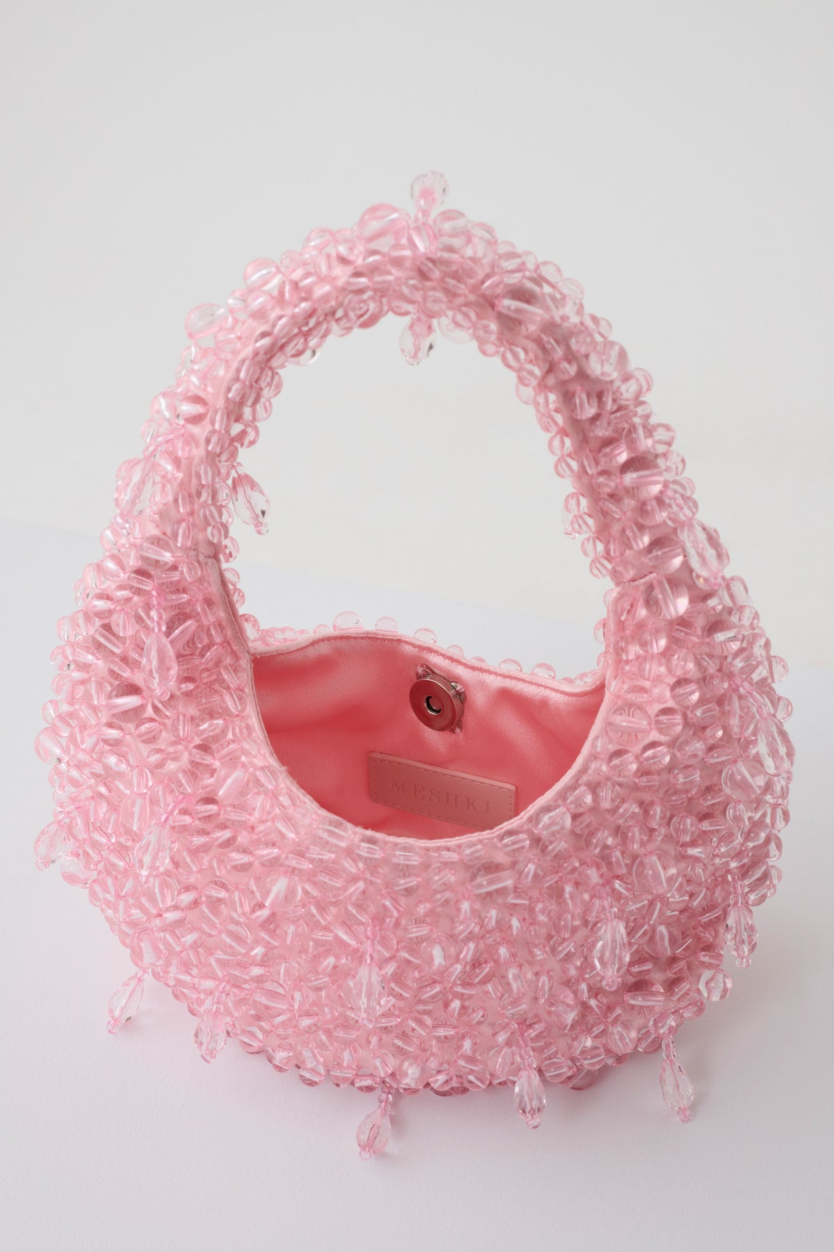 Amara Pearl Teardrop Beaded Bag - Pink